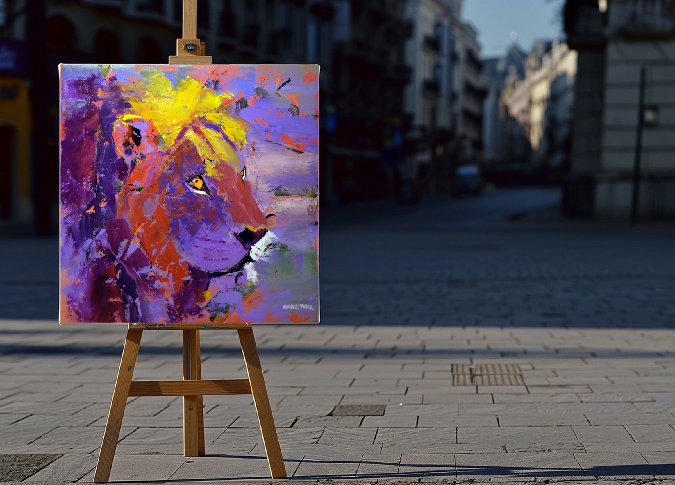 Lion Territory 80x80cm Oil on Canvas