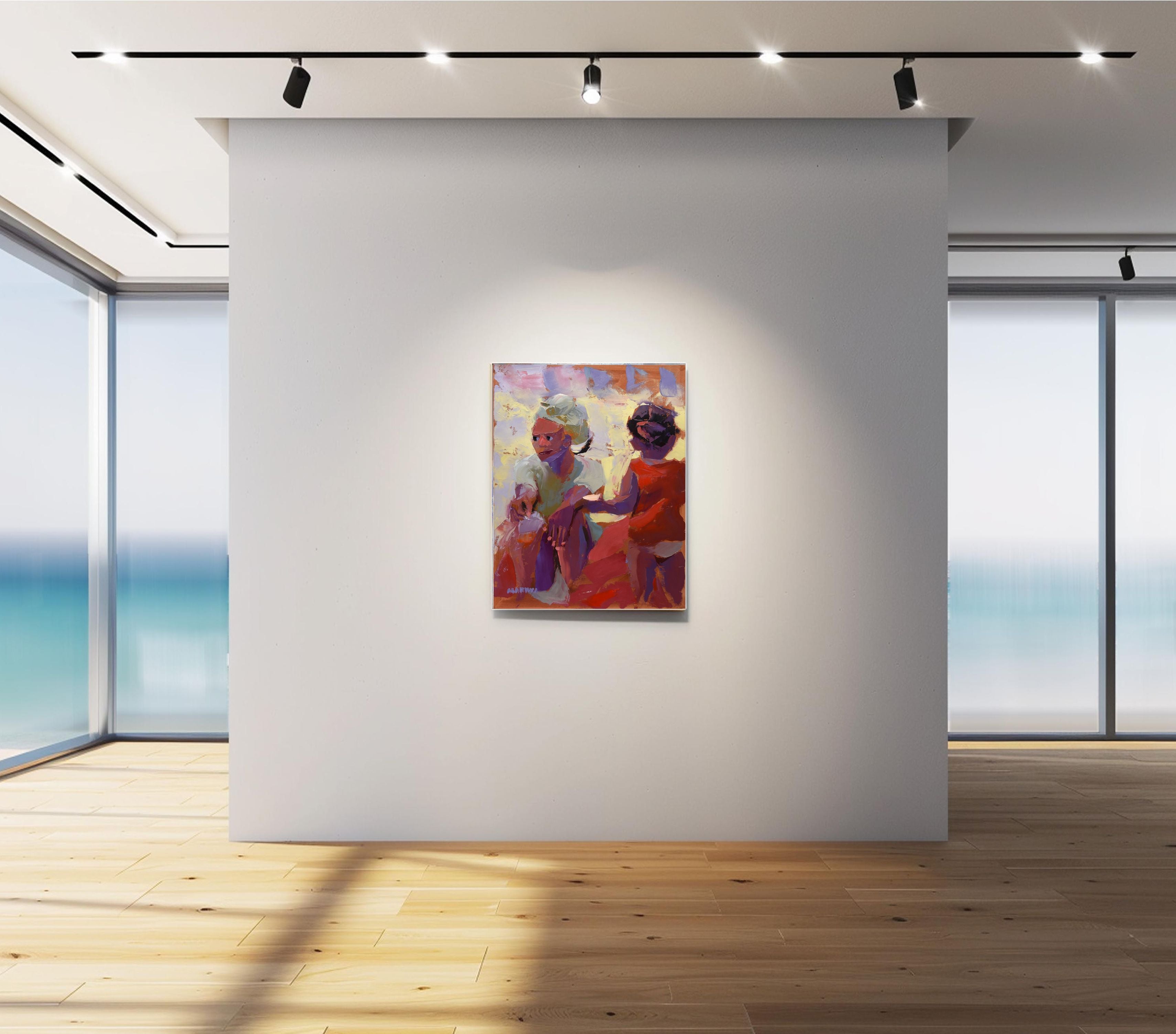 The Listening Moment 56x71cm Oil On Canvas