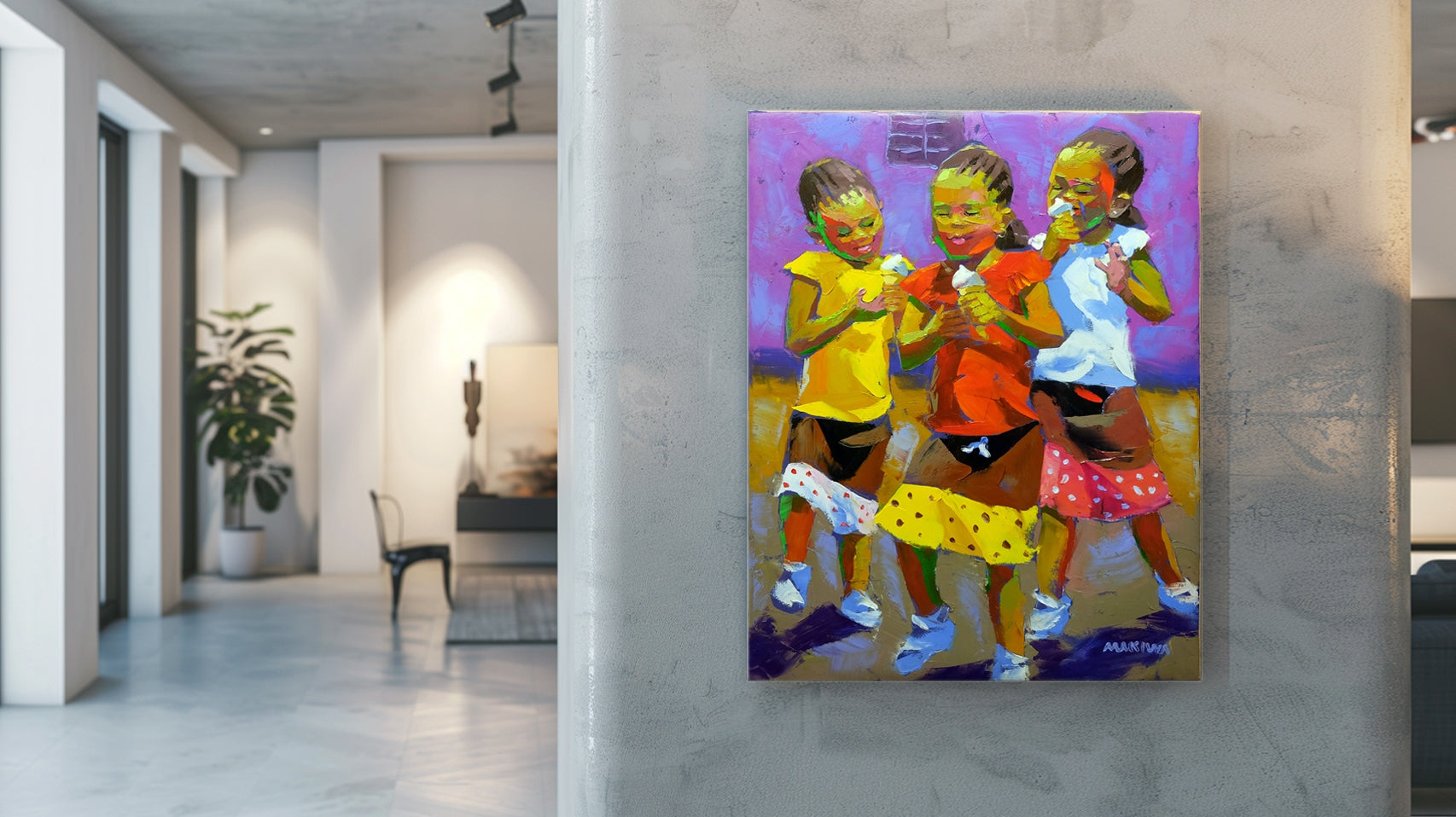 Ice Cream Kids 71x56cm  Oil on Canvas