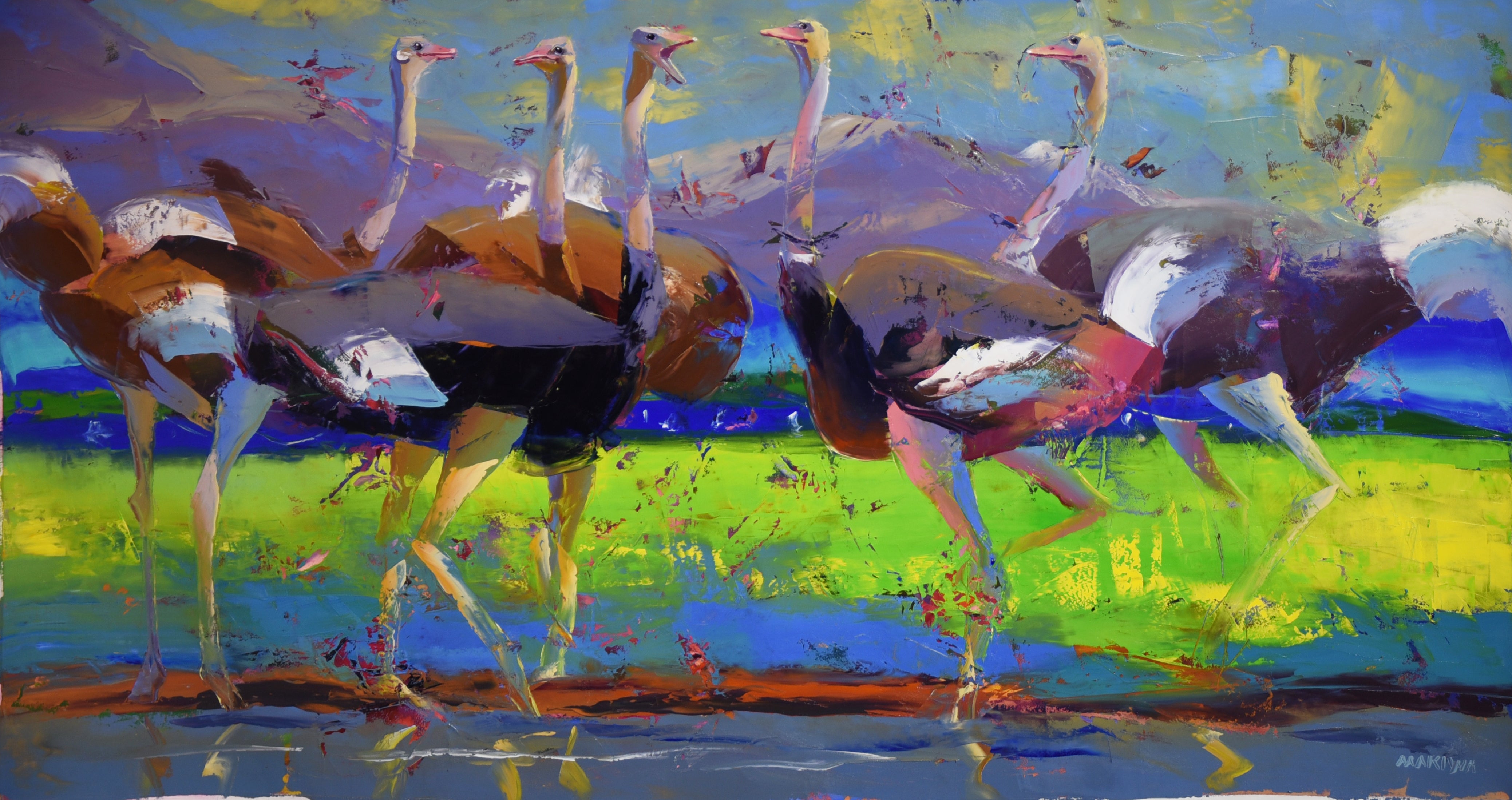 The Riverside Conference 90x170cm Oil On Canvas