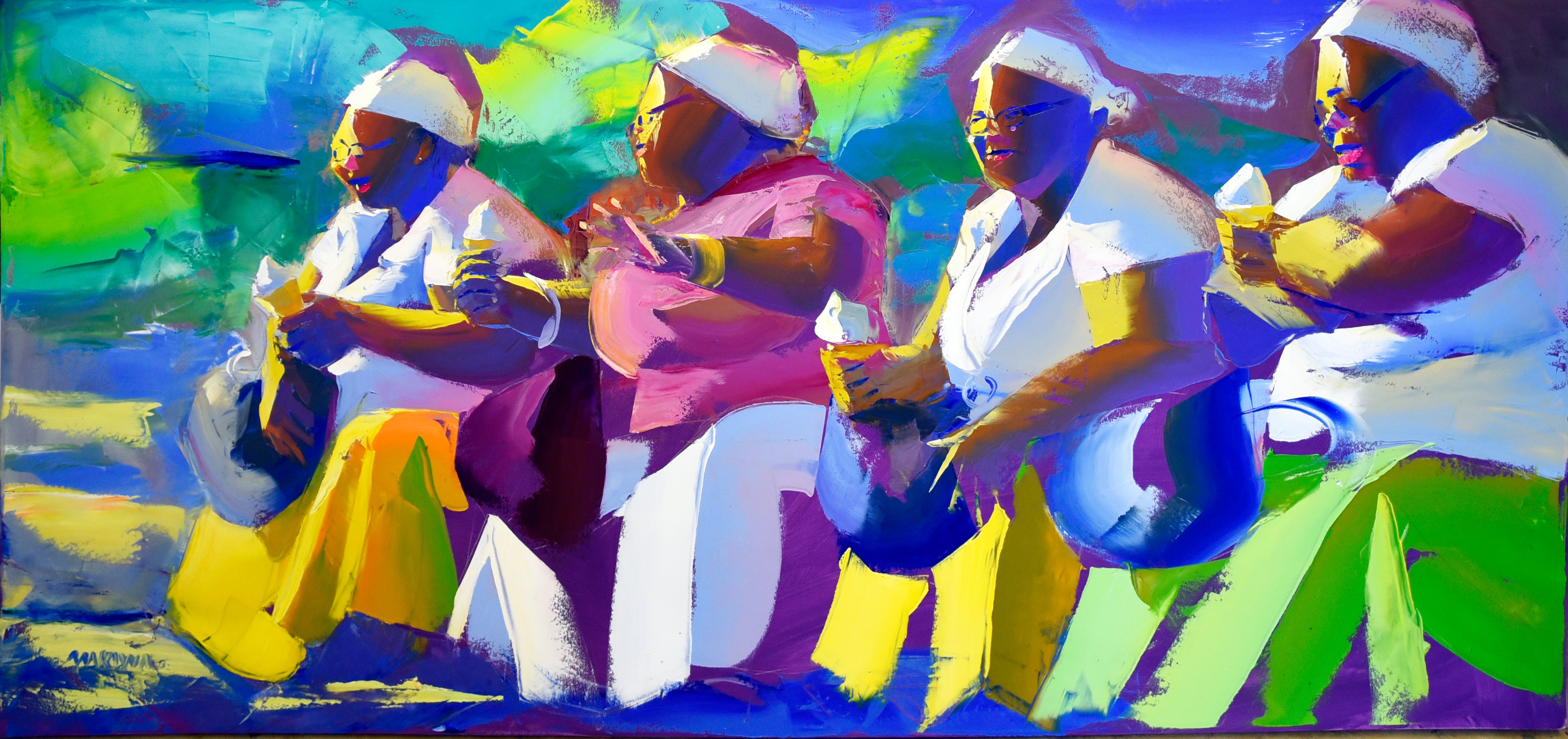 Ice Cream at Sunset 80x170cm Oil on Canvas