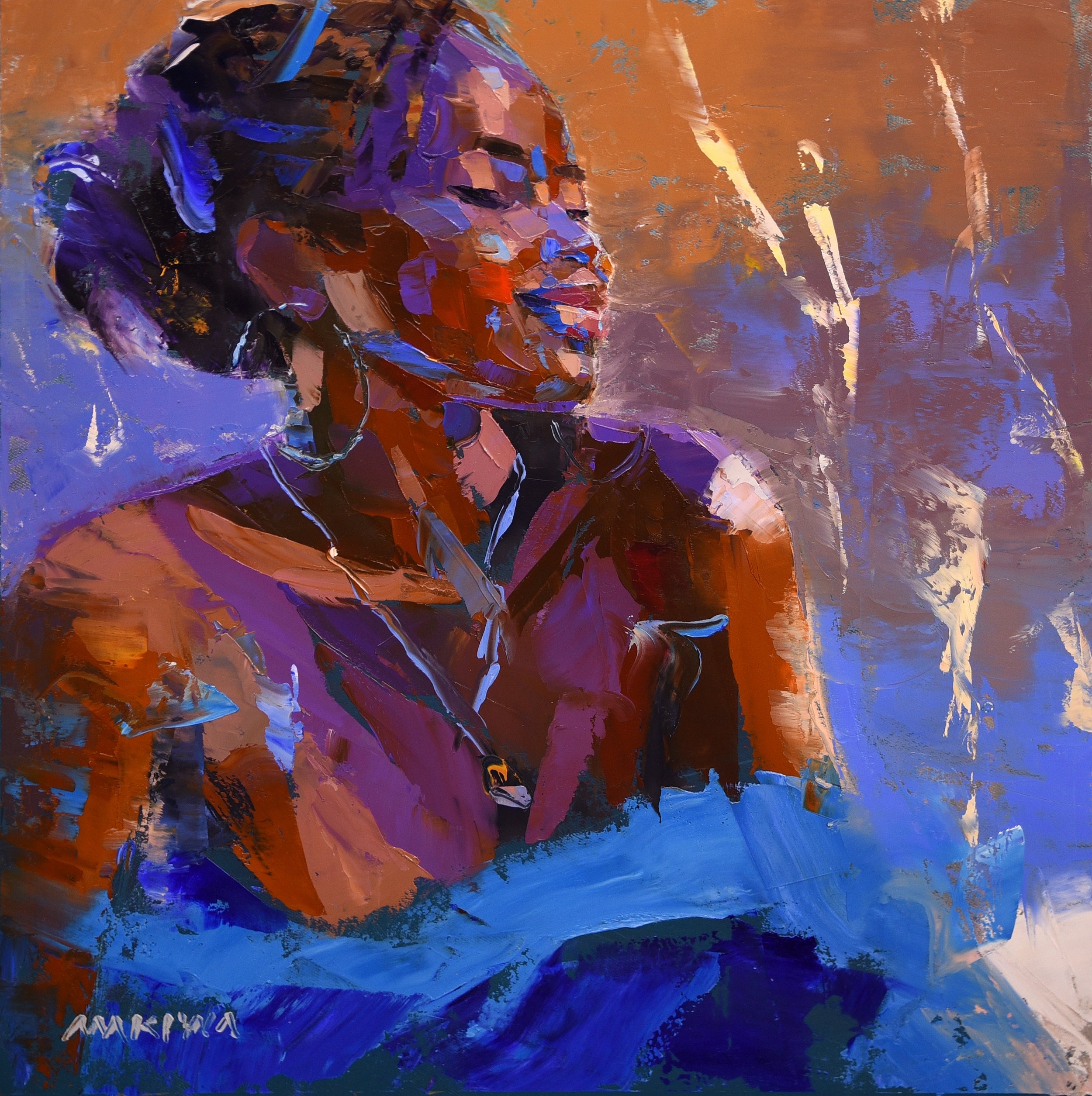 African Queen 1 40x40cm Oil on Canvas
