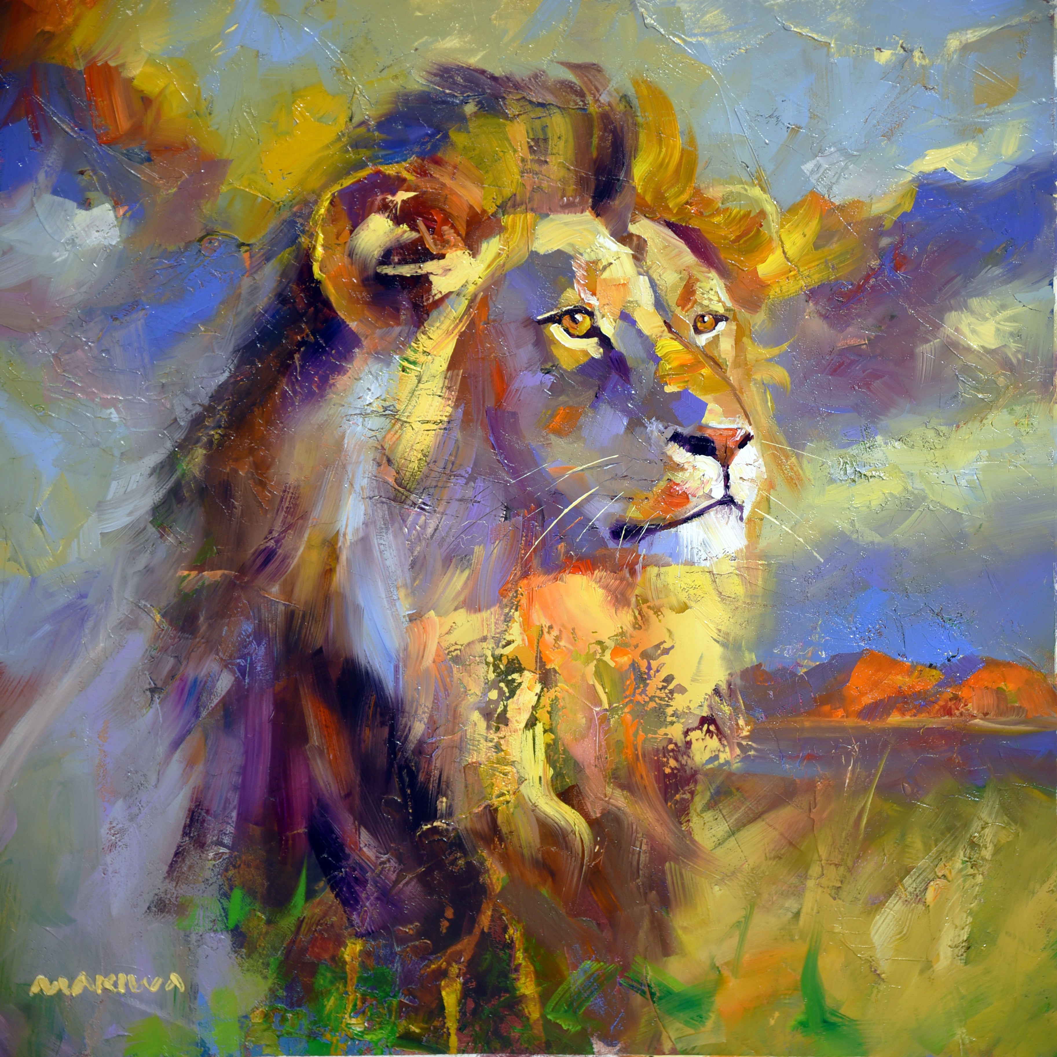 Beyond the Distant Hills 60x60cm Oil On Canvas