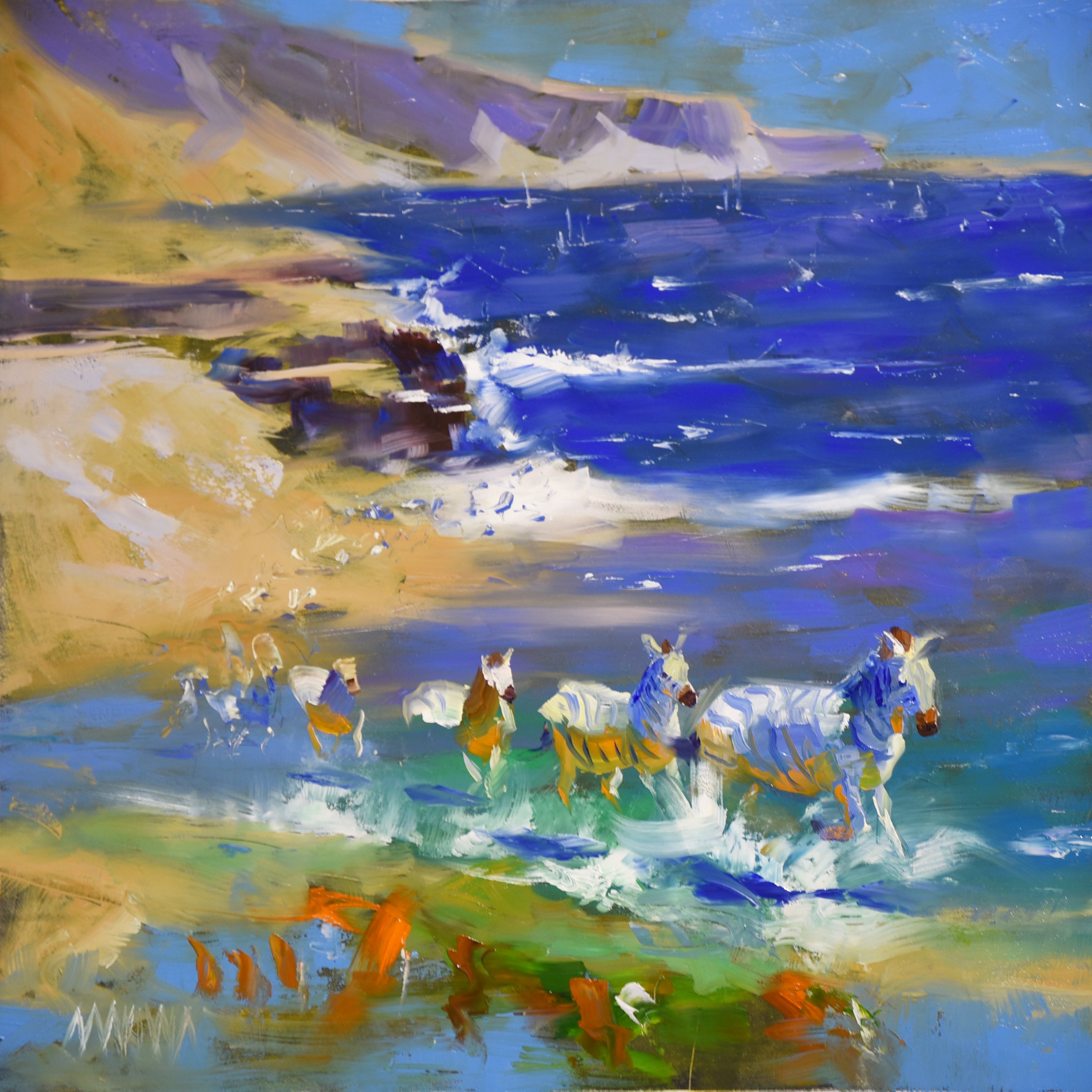 Blue Passage 60x60cm Oil On Canvas
