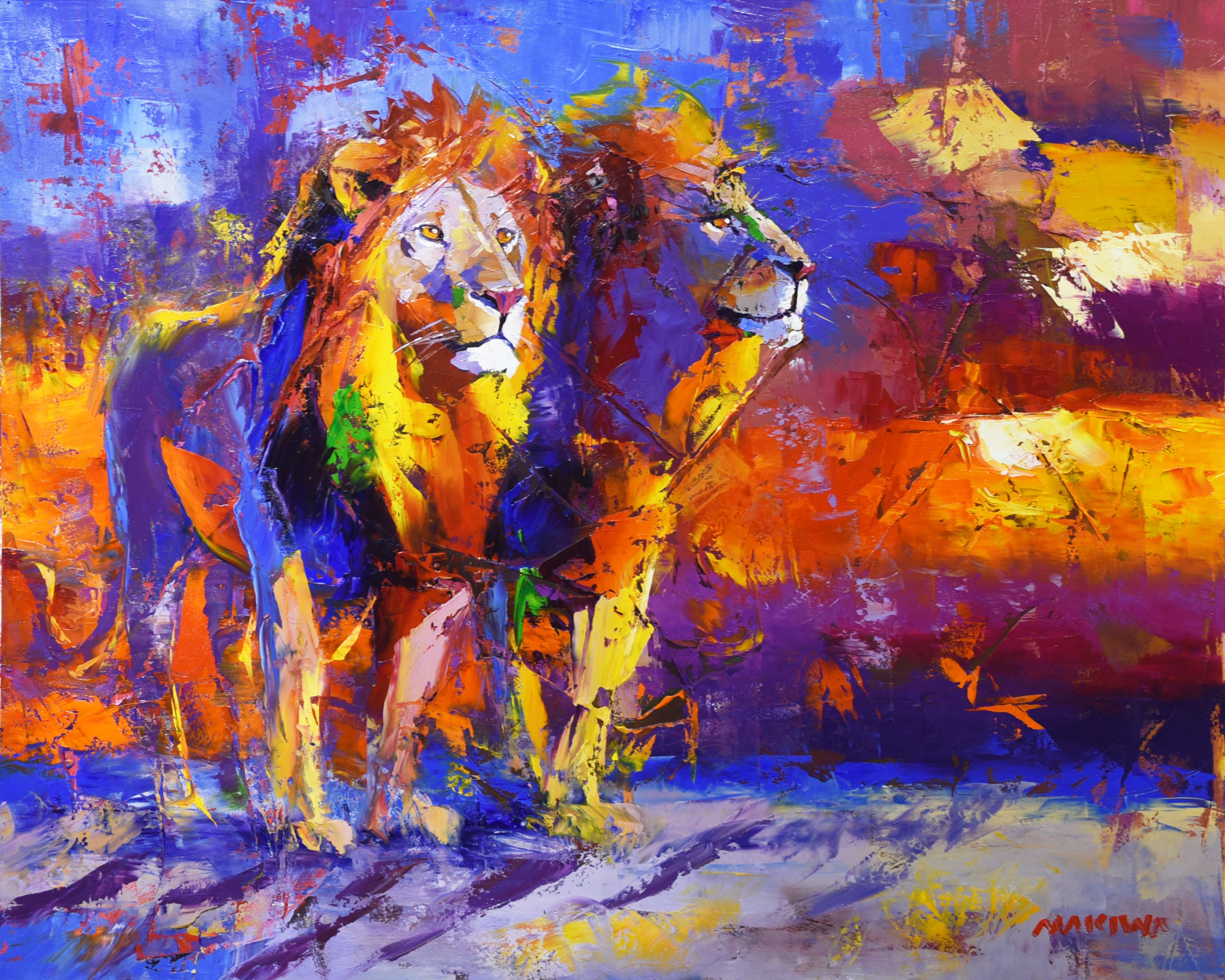 Brothers of Firelight 80x100cm Oil On Canvas