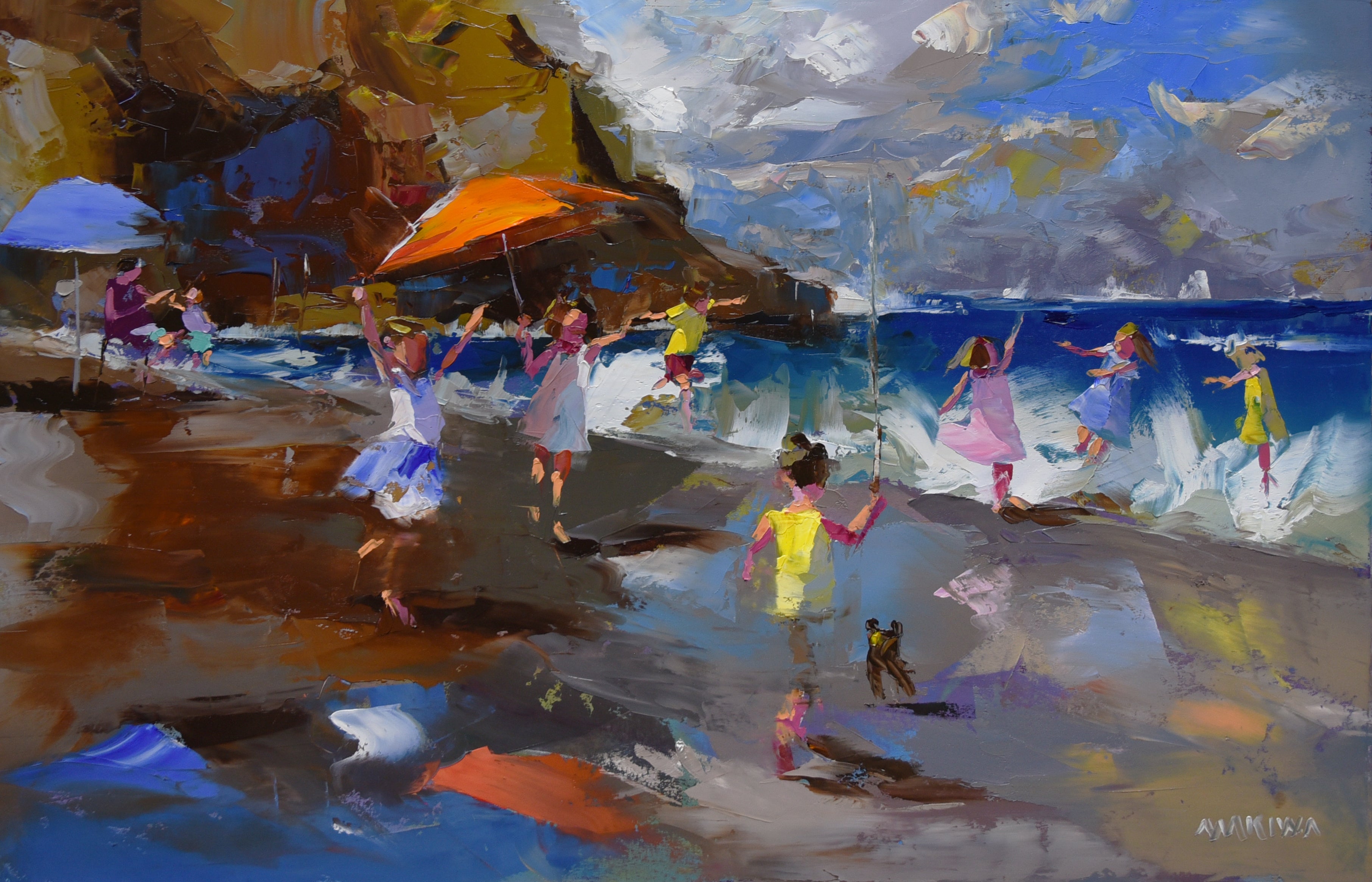 Chasing Light 45x70cm Oil On Canvas
