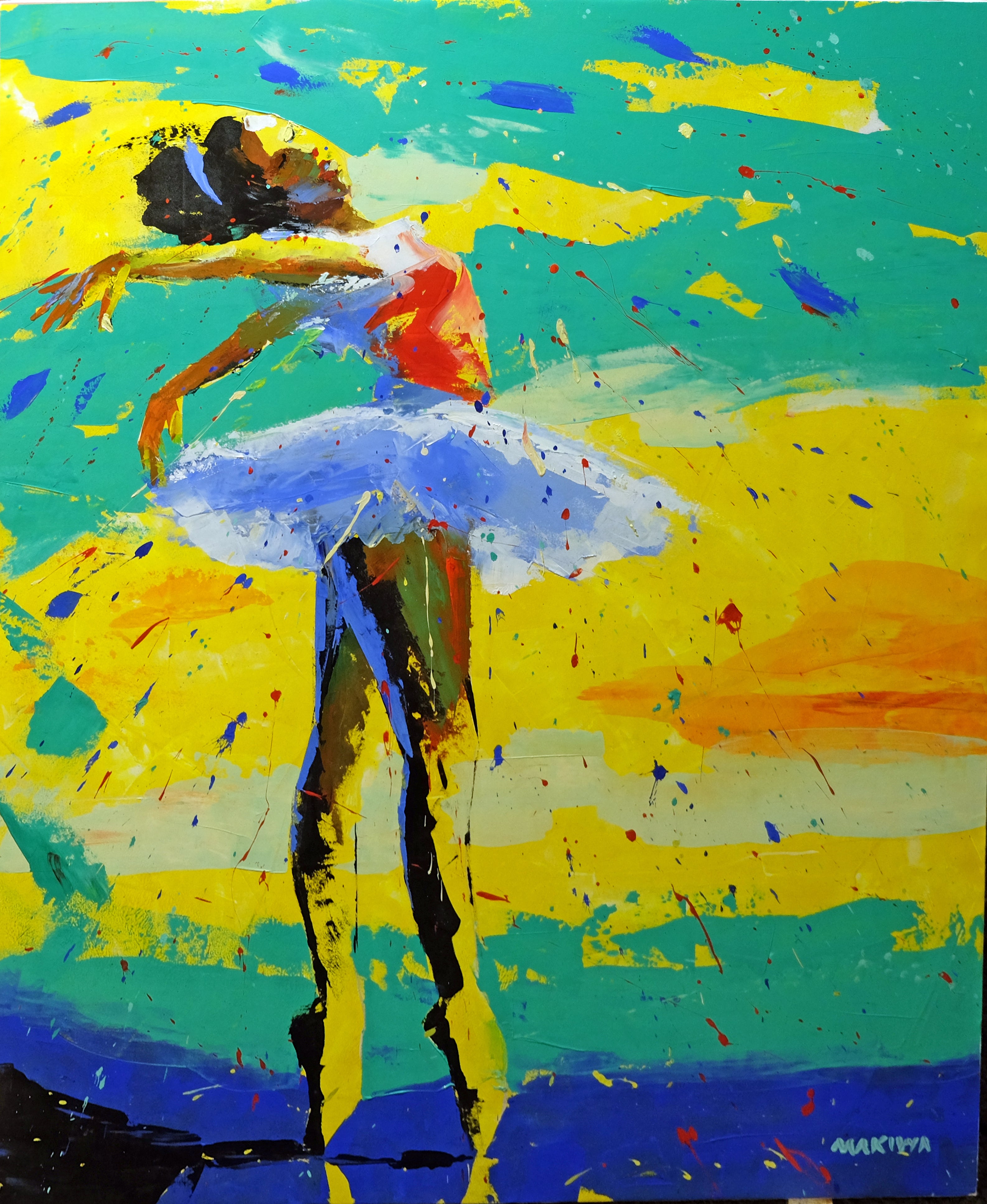 Colorful Ballerina Series No 6 120x100cm Oil On Canvas
