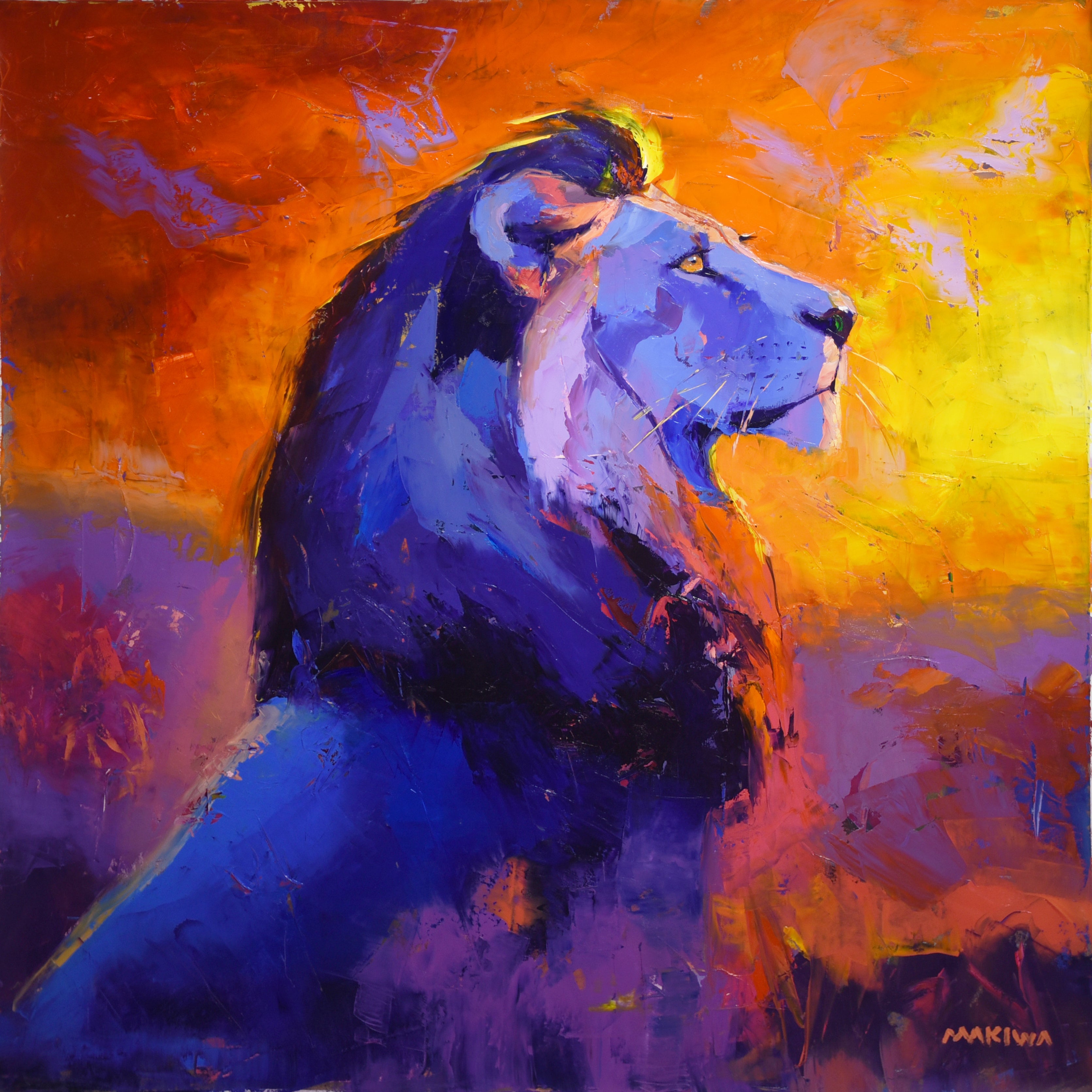 Contemplating the Night Ahead 120x120cm Oil On Canvas