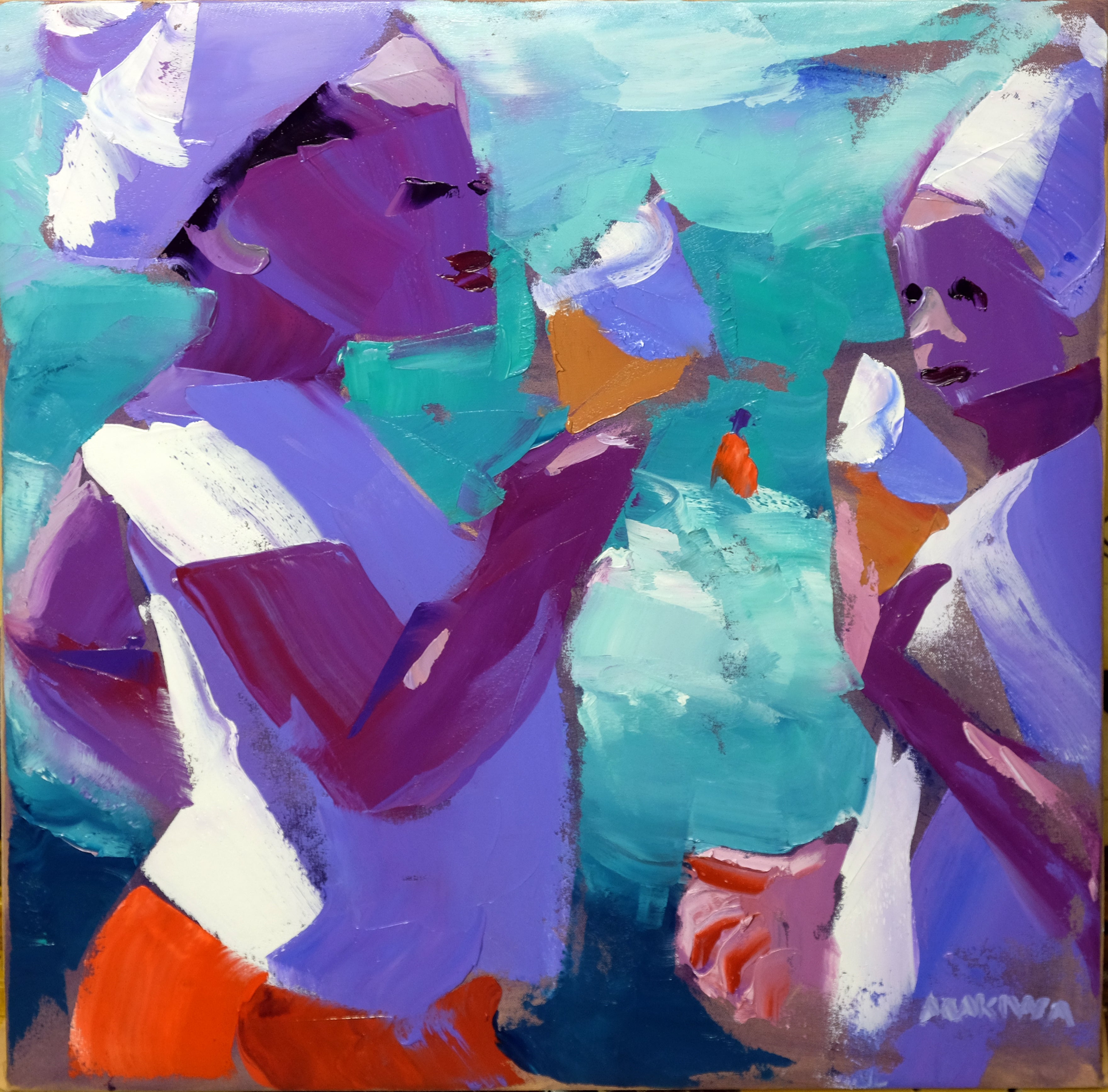 Ice Cream Girls 50x50cm Oil on Canvas