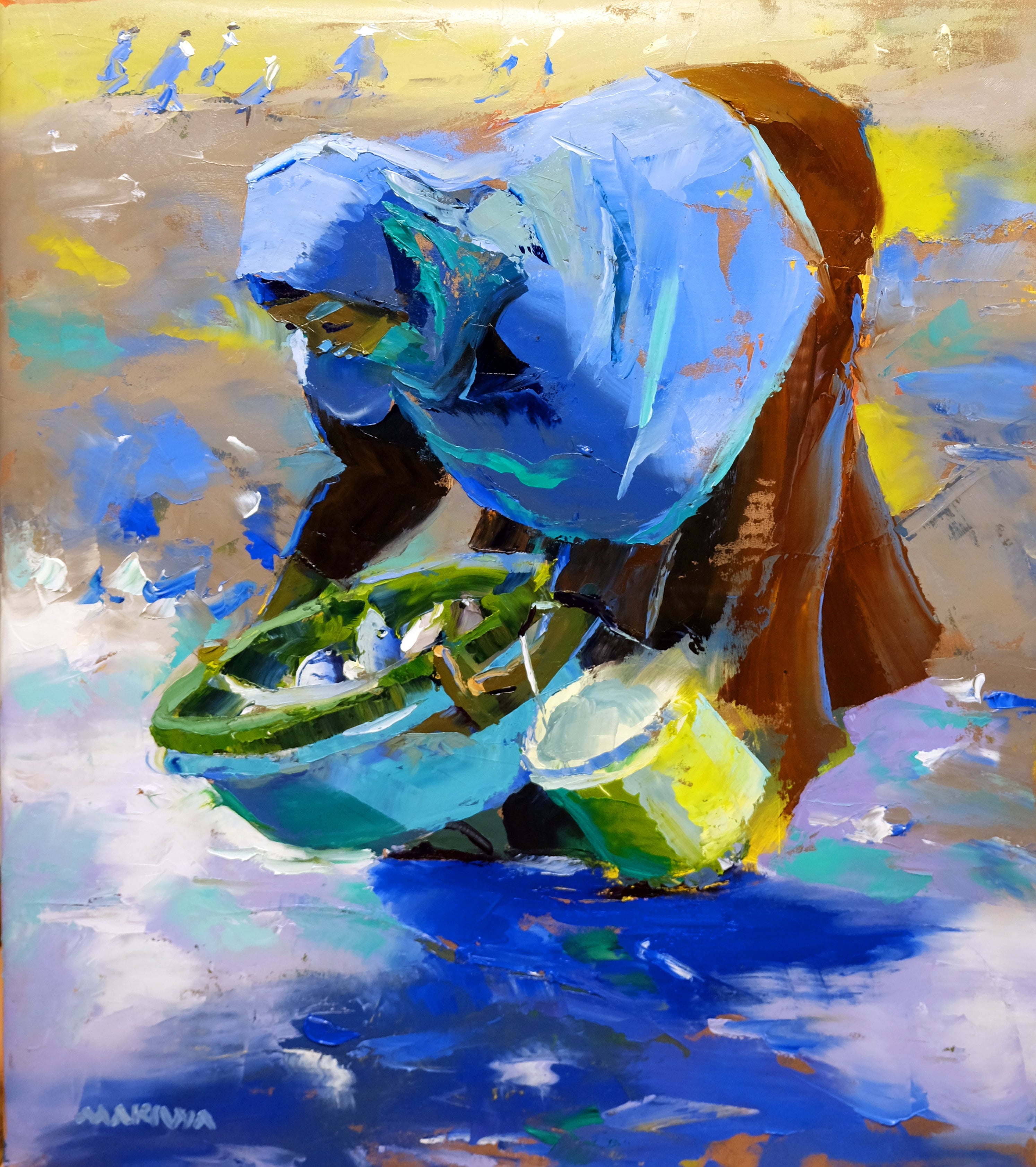 The Catch 68x80cm Oil On Canvas