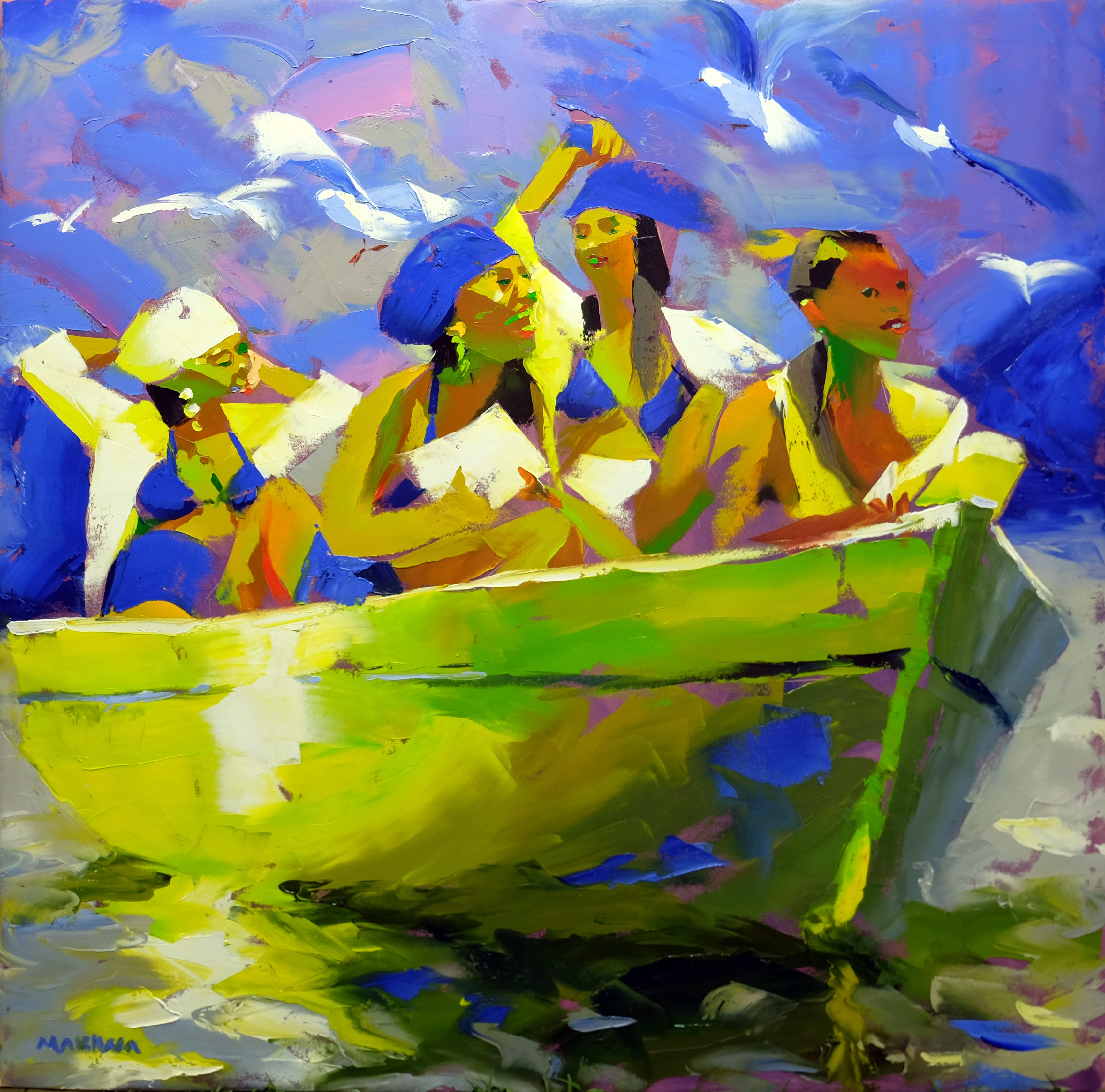 The Outing 120x120cm Oil on Canvas