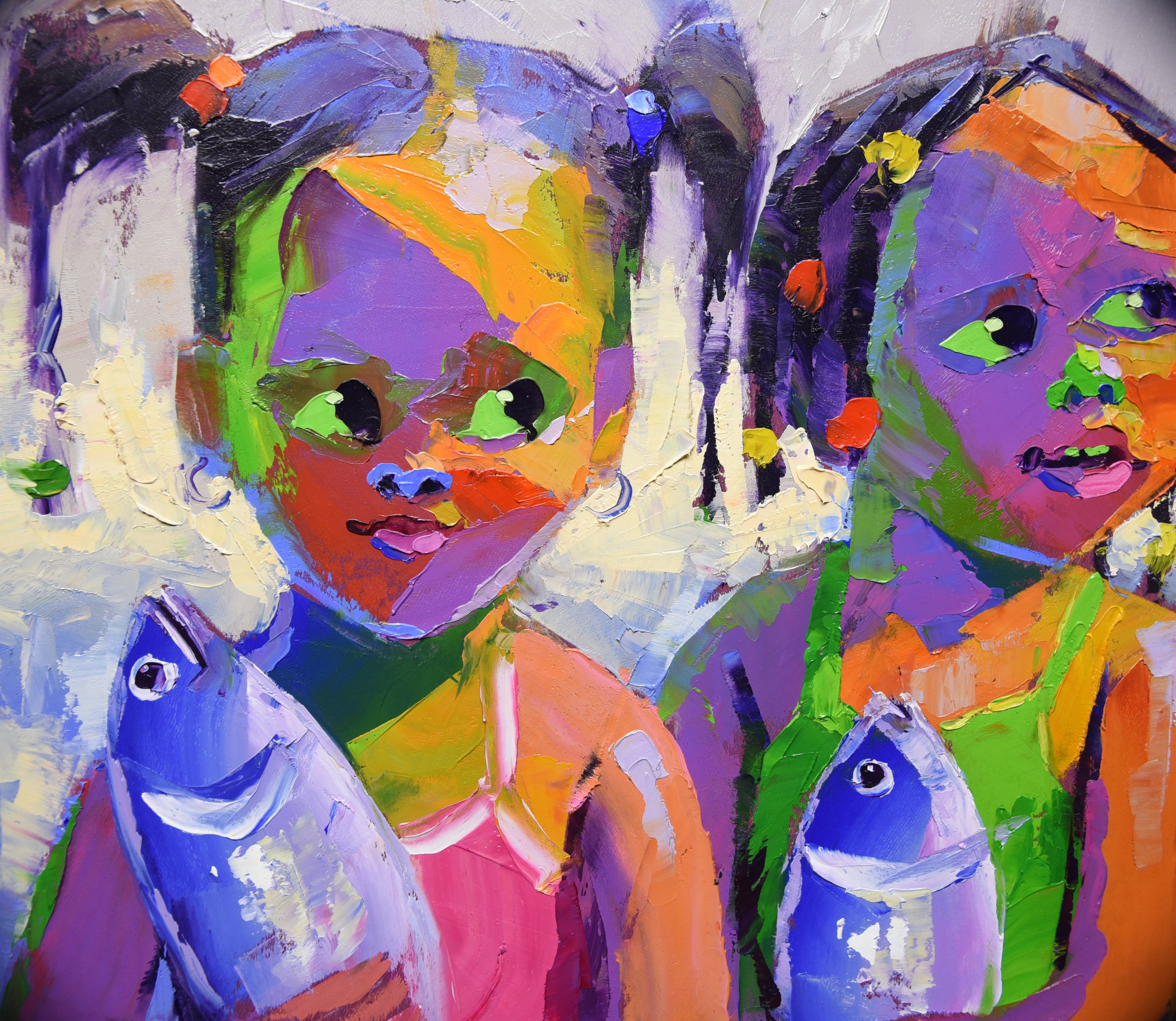 Fishergirl Friends 71x56cm Oil On Canvas