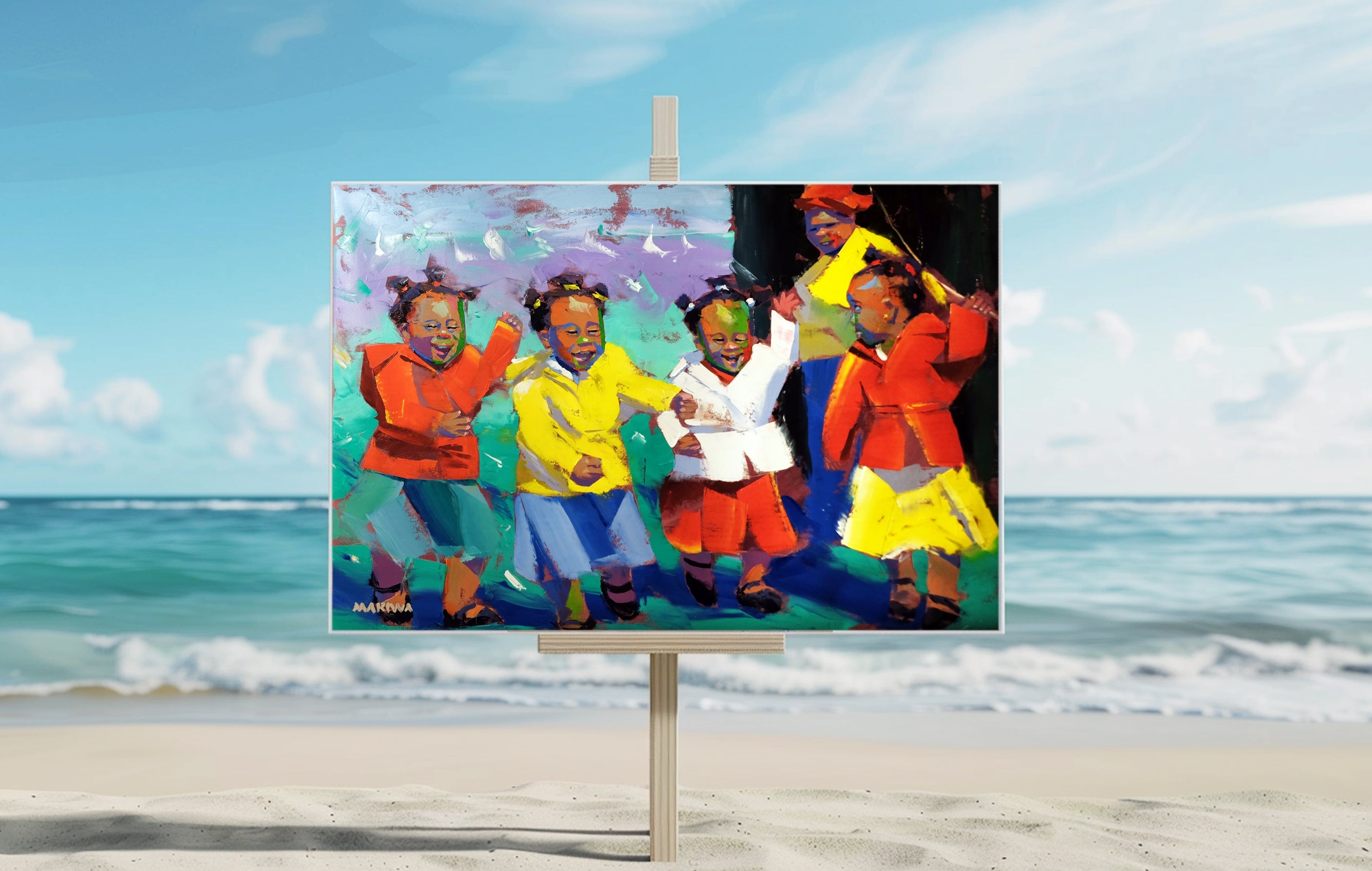 Four Little Friends 120x80cm Oil on Canvas