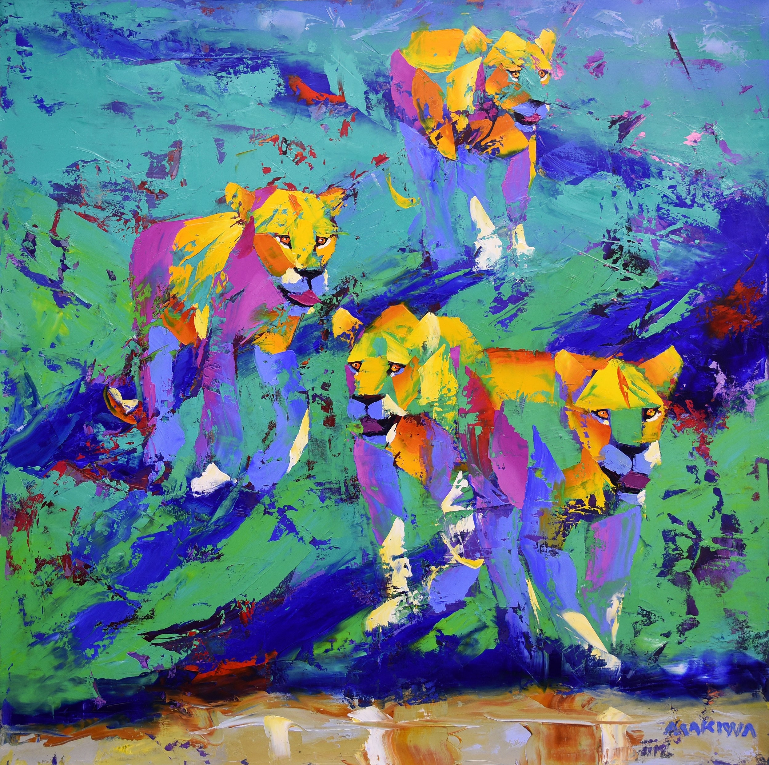 Down to the River 100x100cm Oil on Canvas
