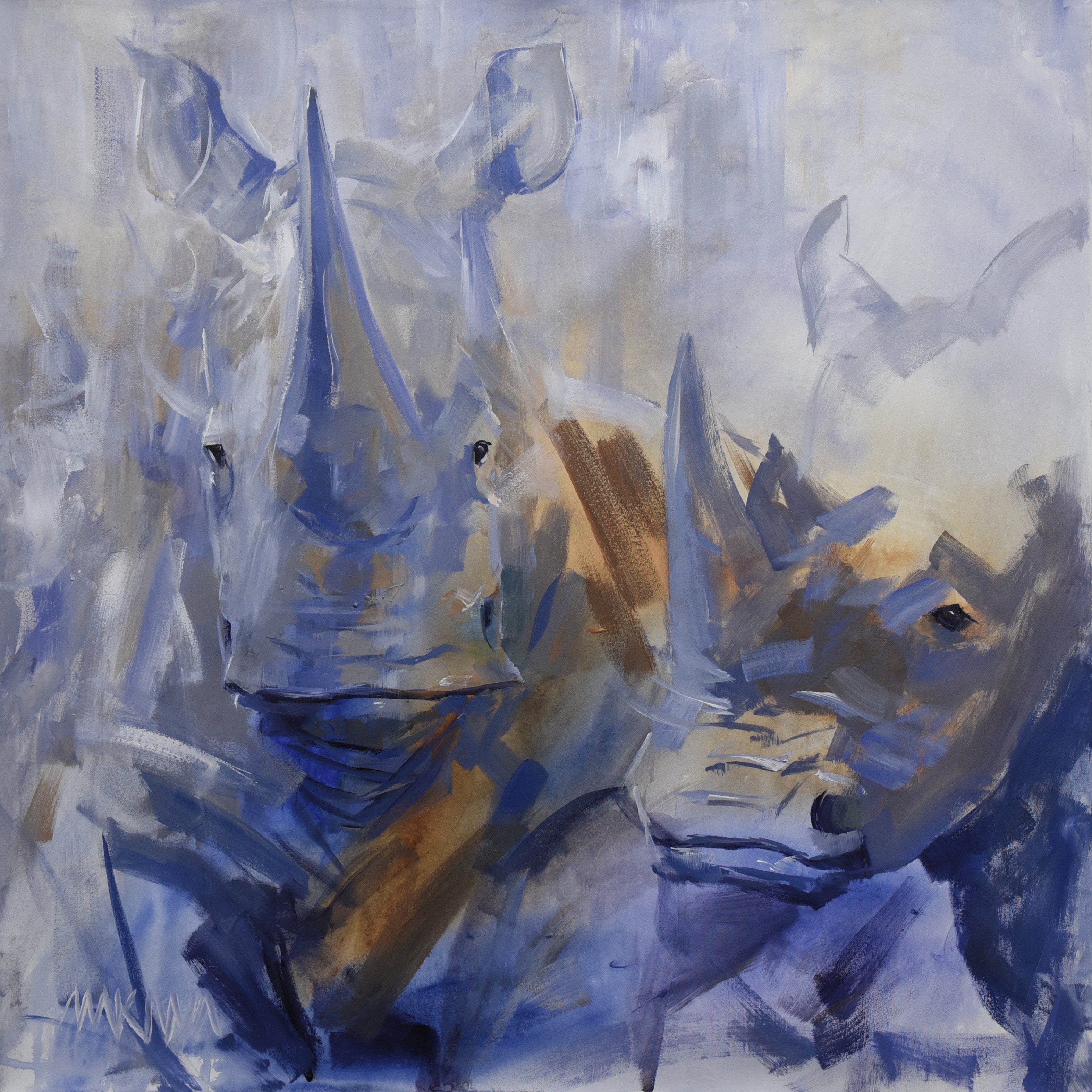 Echoes in Stone 55x55cm Acrylic On Canvas