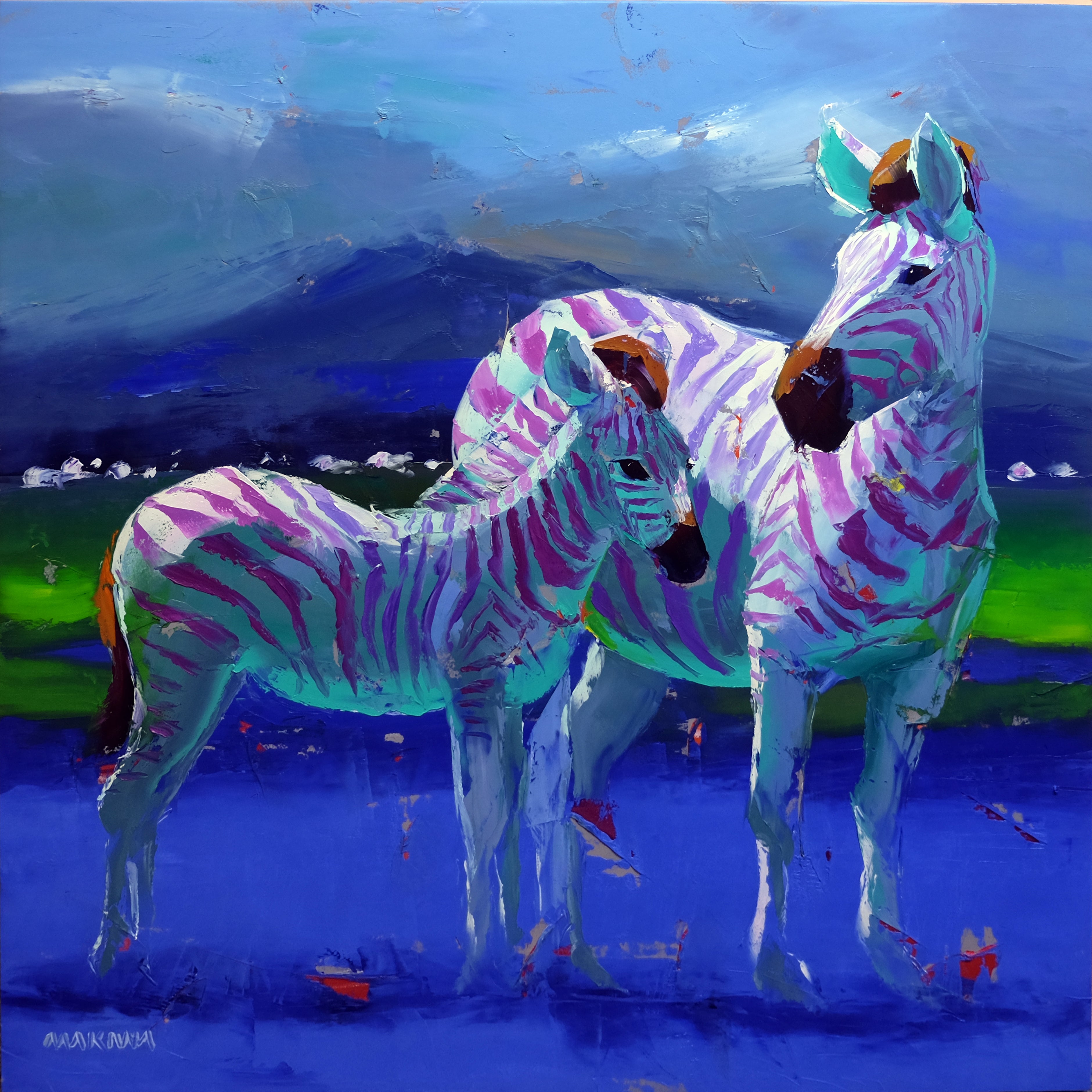 End of another Day 100x100cm Oil on Canvas