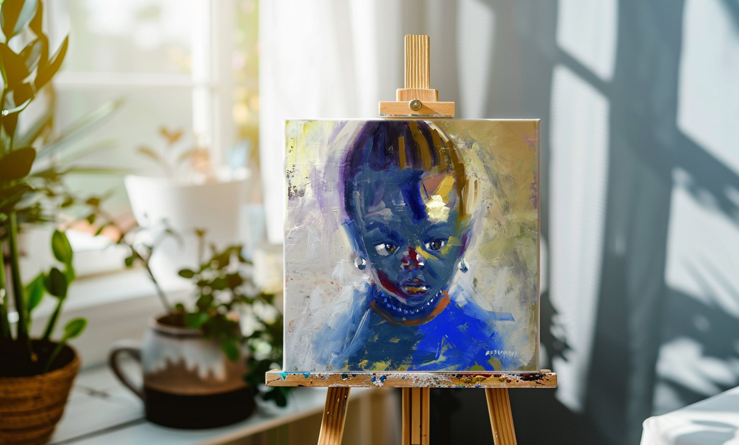 Girl from the East 45x45cm Oil on Canvas