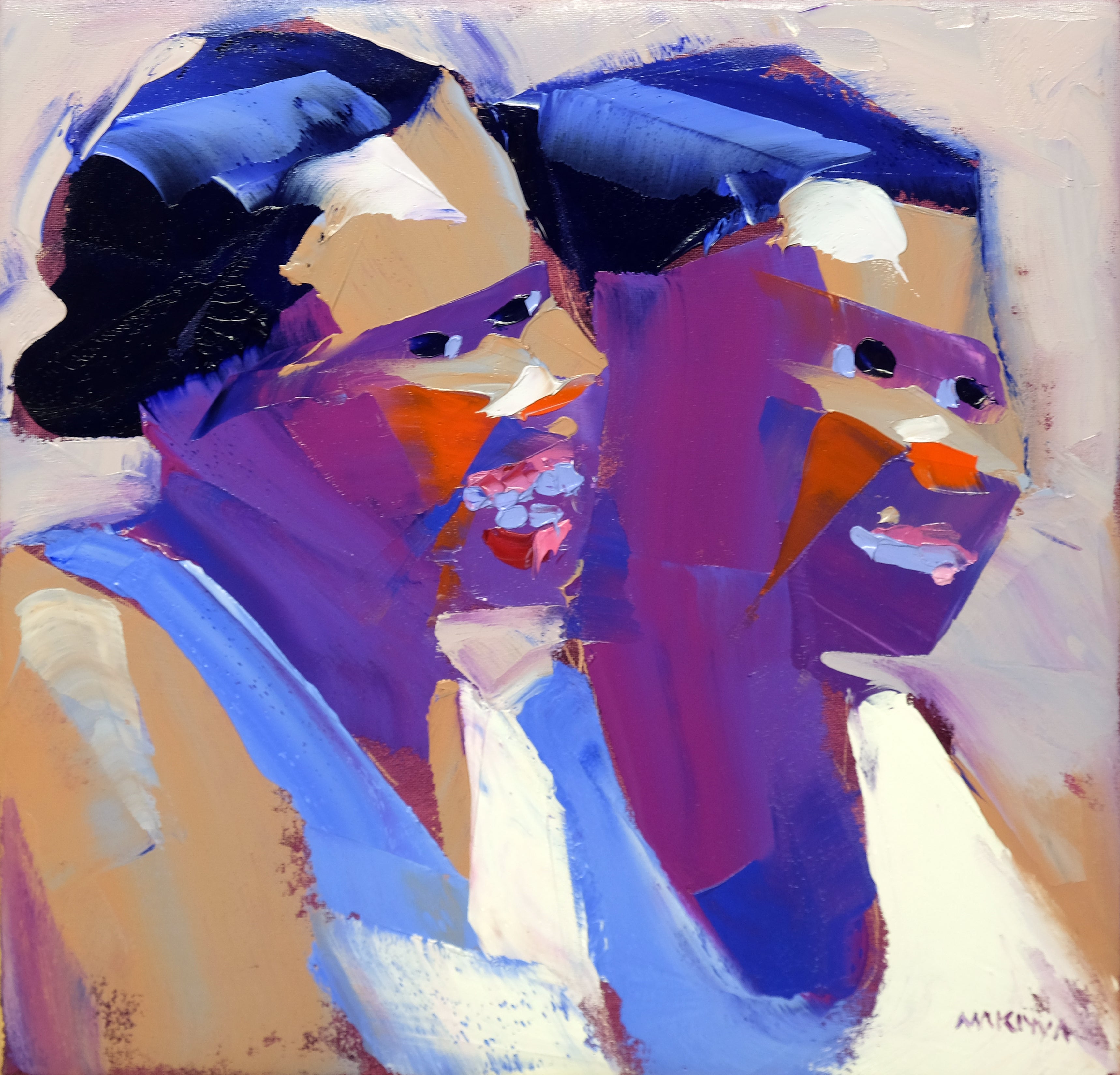 Friends 30x30cm Oil on Canvas