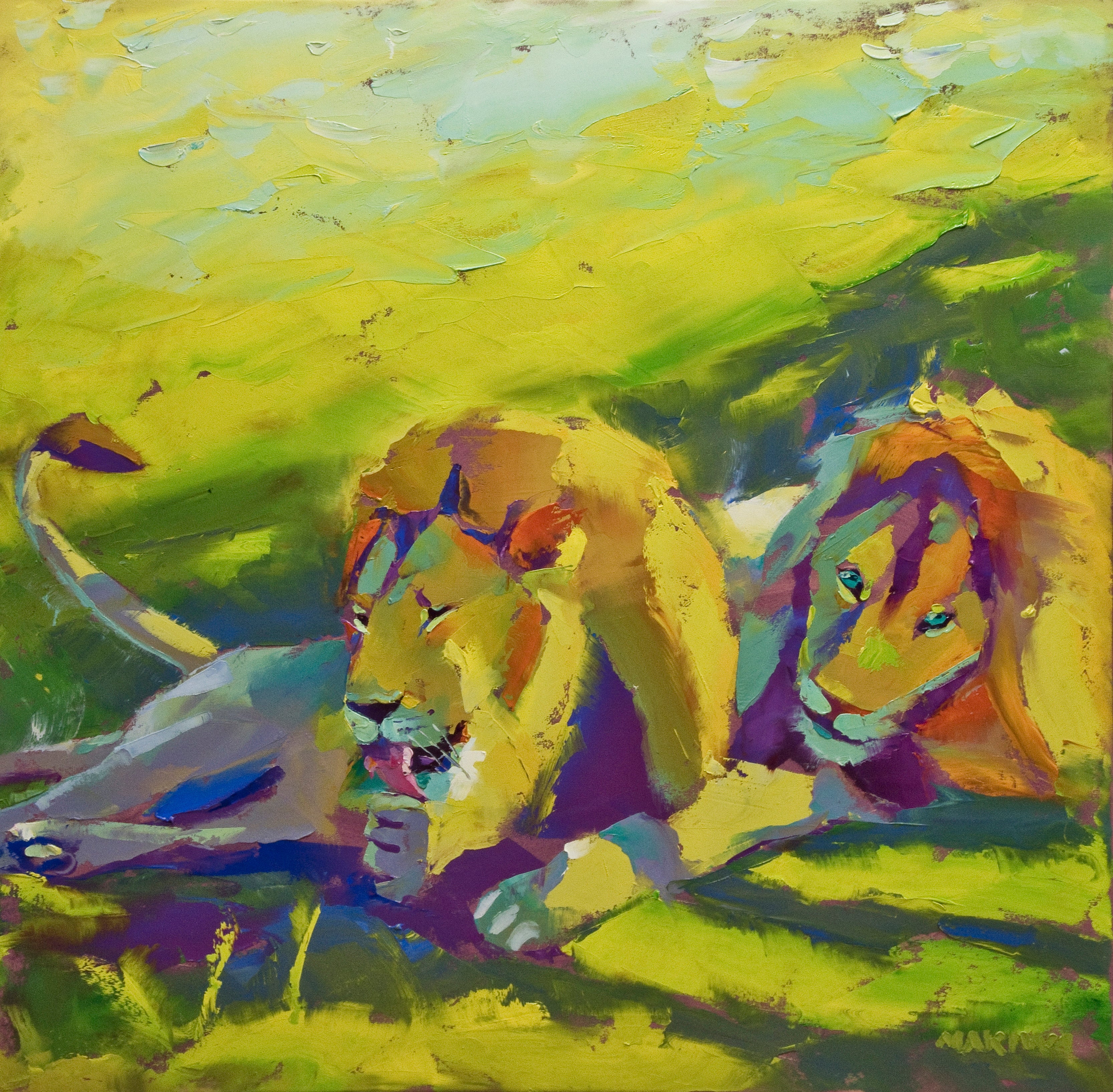 Friends 79x79cm Oil on Canvas