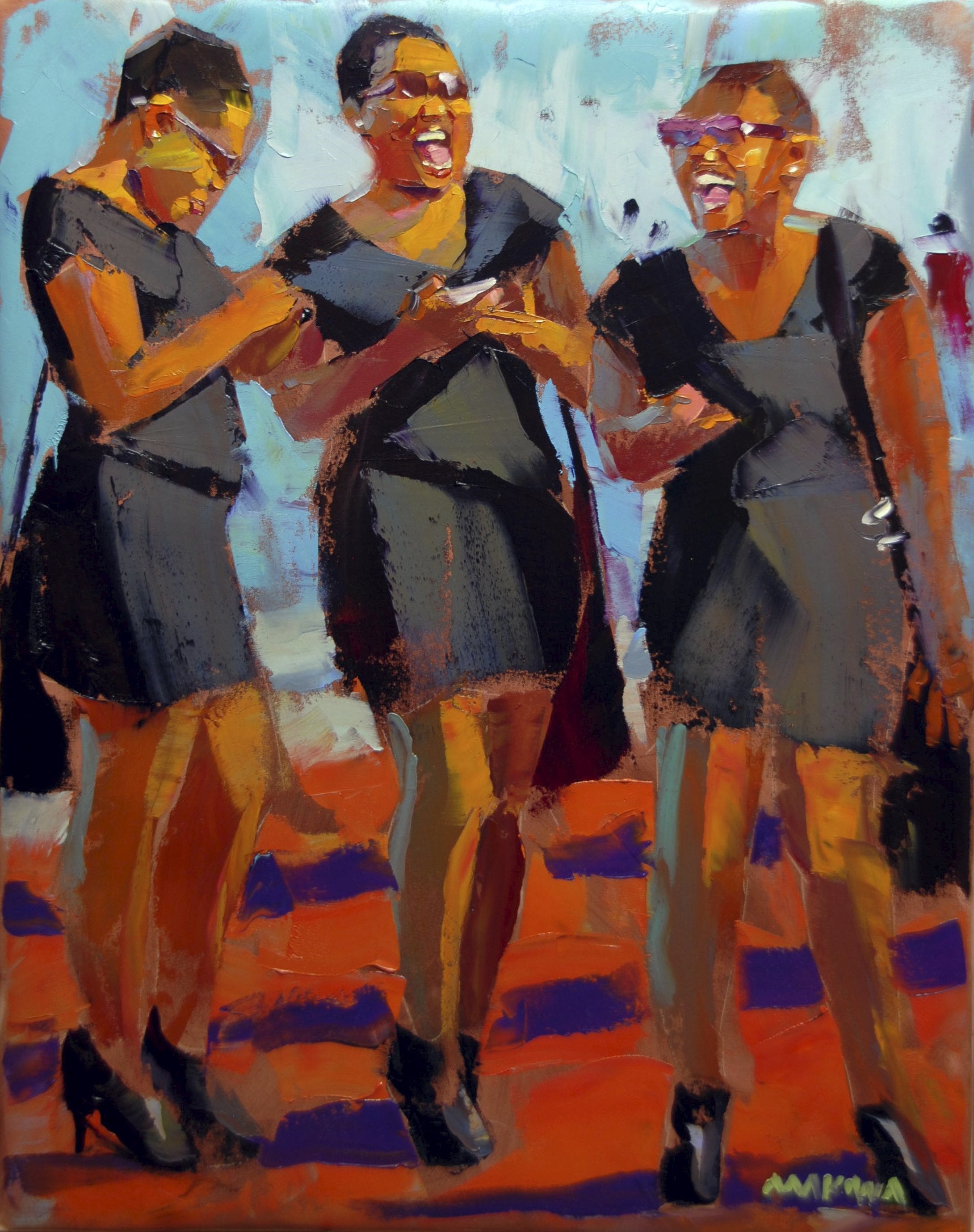 Girls in Black 56x71cm Oil on Canvas