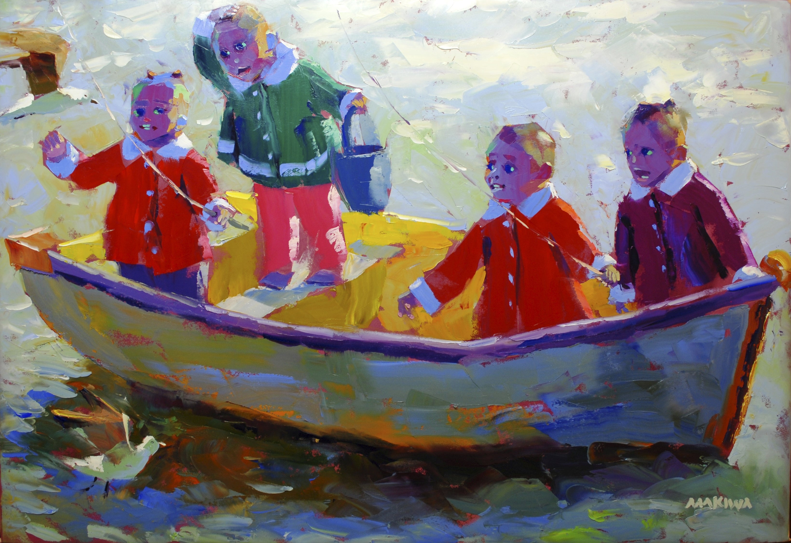 Going Fishing 100x140cm Oil on Canvas