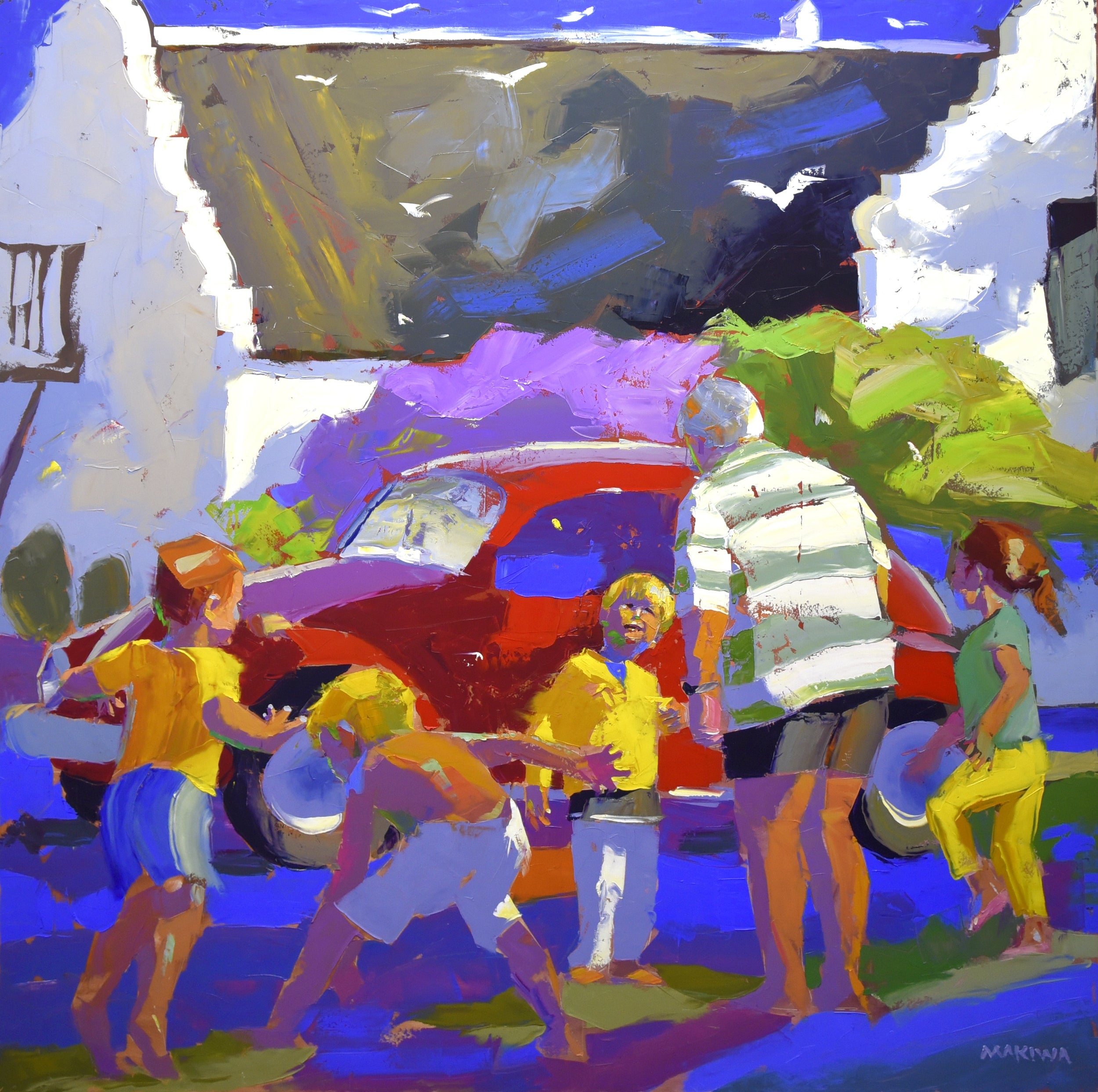 Grandpa's Volkswagen 150x150cm Oil on Canvas
