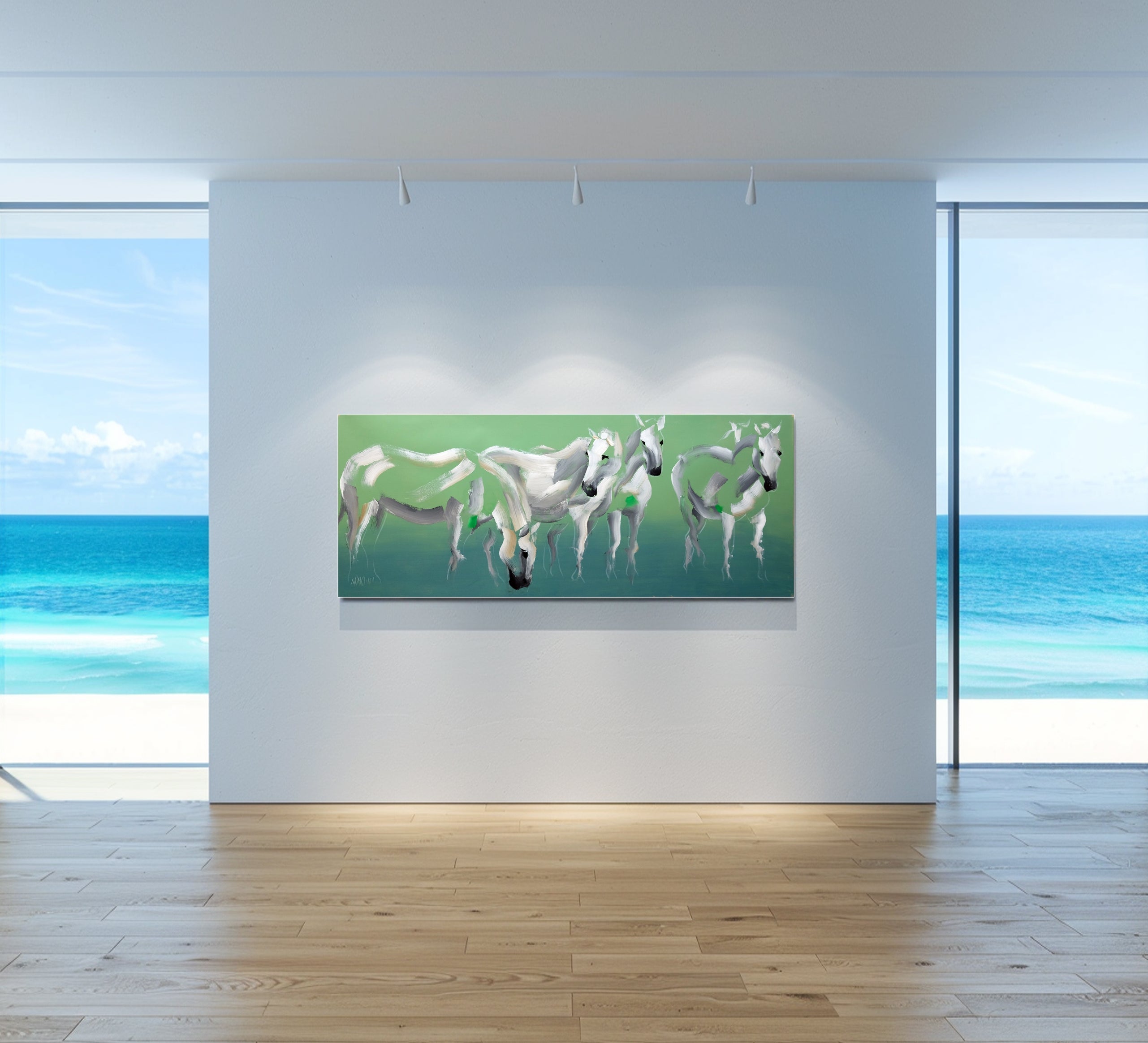 No 5 Willd Horses Series 1 60x150cm Acrylic on Canvas