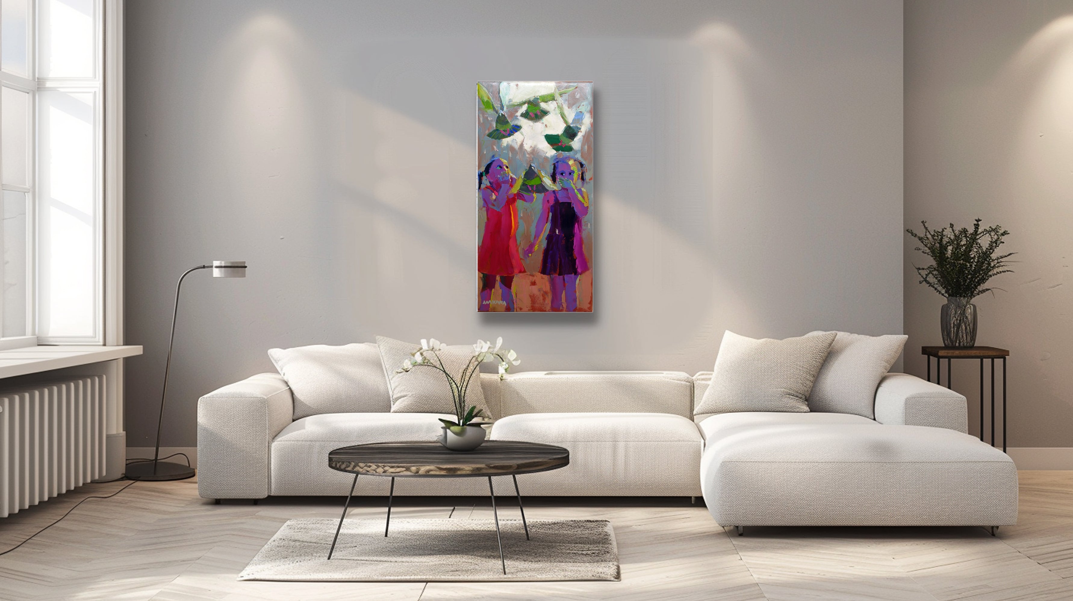 Problem Pigeons 120x60cm Oil on Canvas