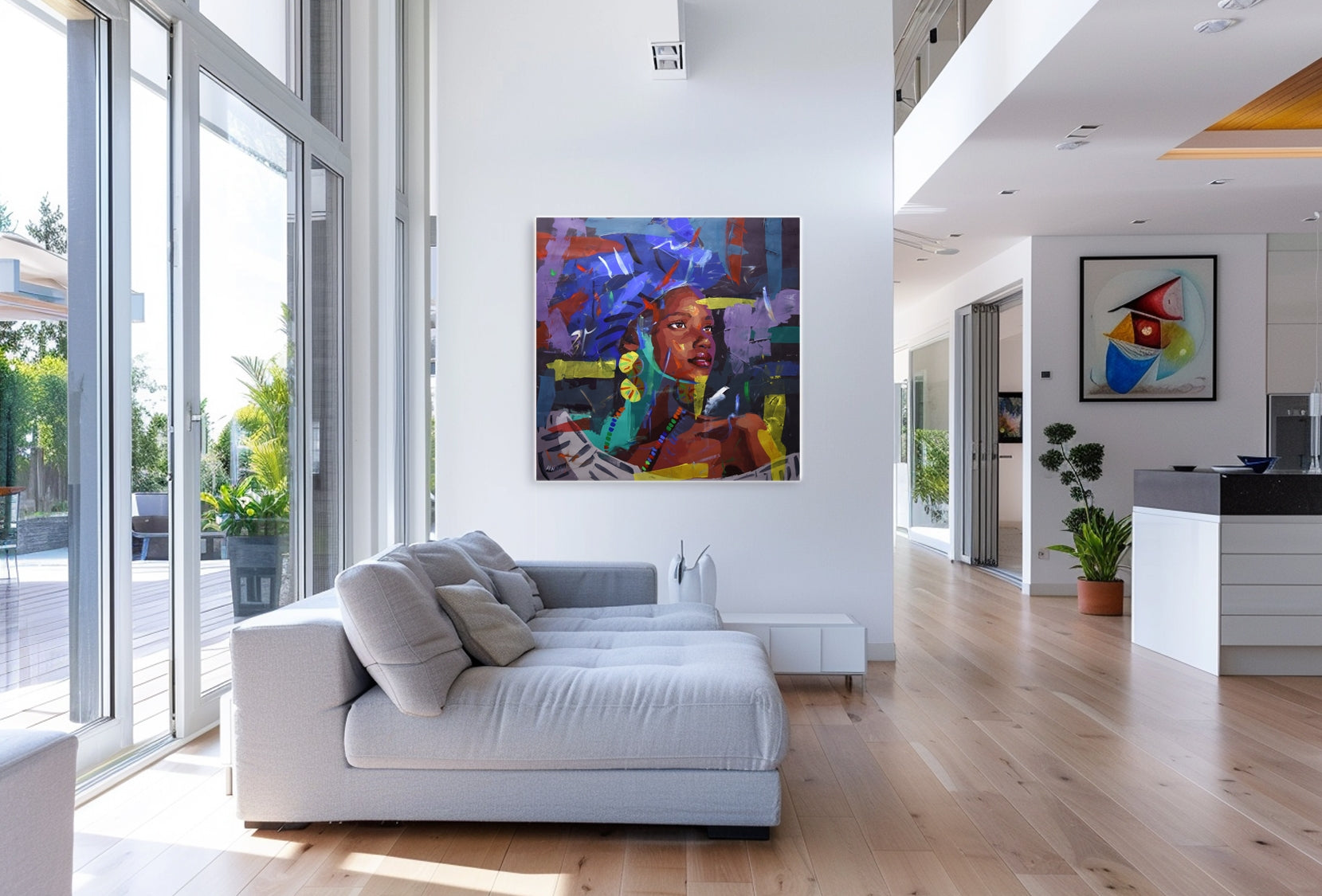 Mahlatsi - Blessed One 120x120cm Acrylic On Canvas