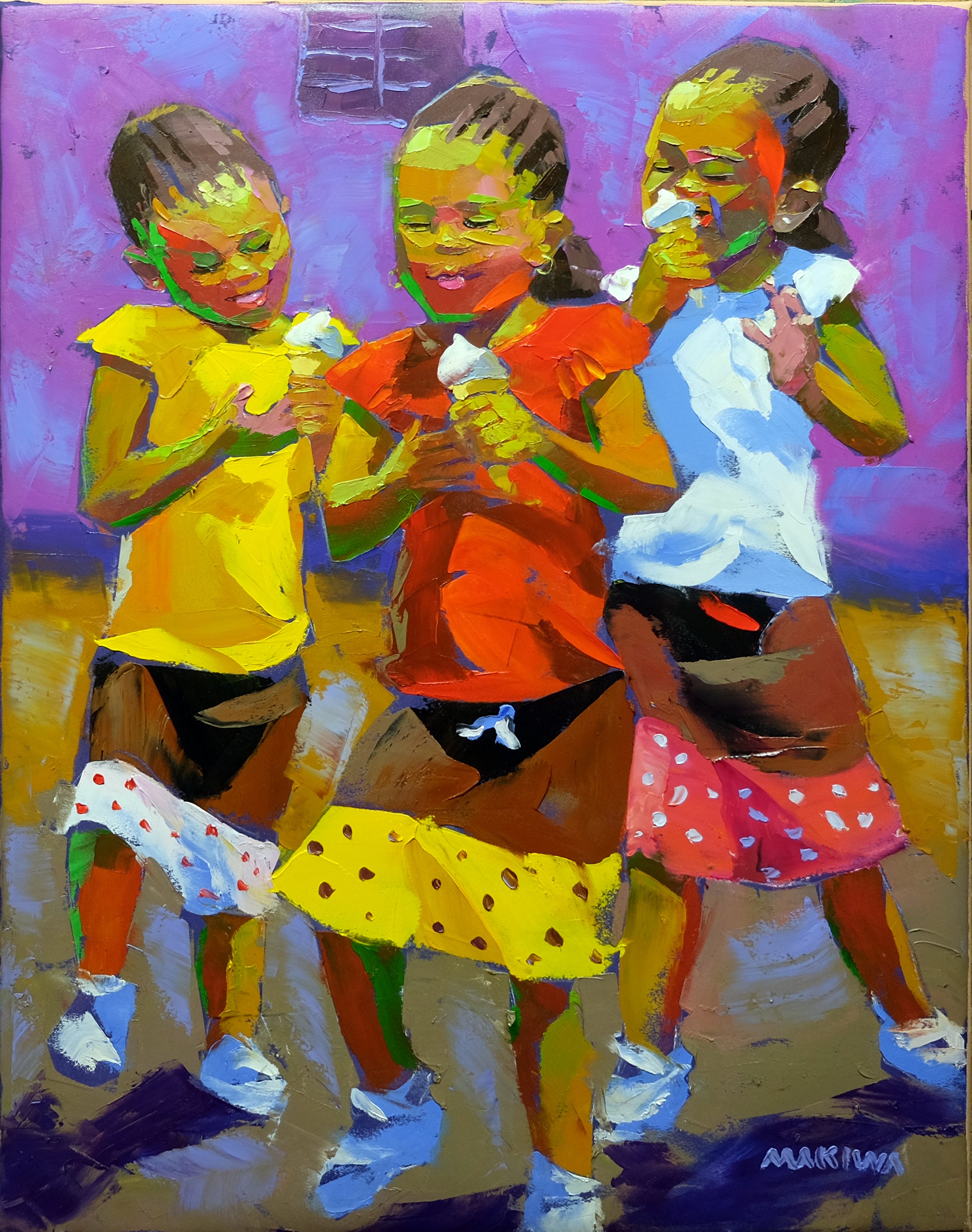 Ice Cream Kids 71x56cm  Oil on Canvas
