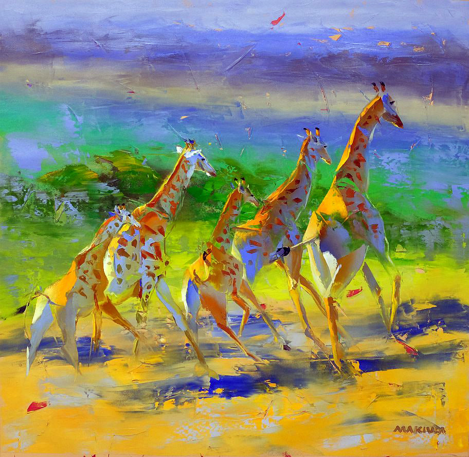 In Full Flight 100x100cm Acrylic on Canvas