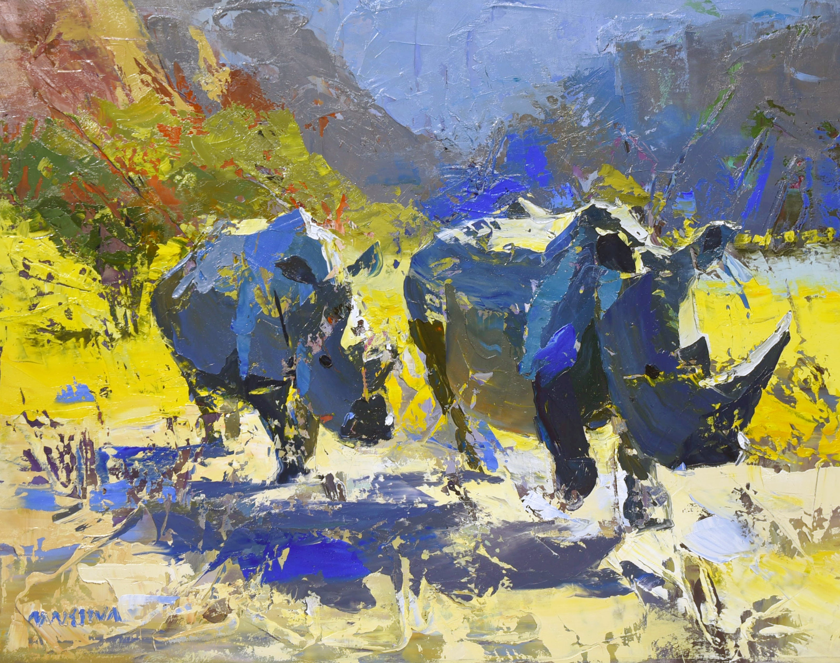 In the Midday Heat 56x71cm Oil On Canvas