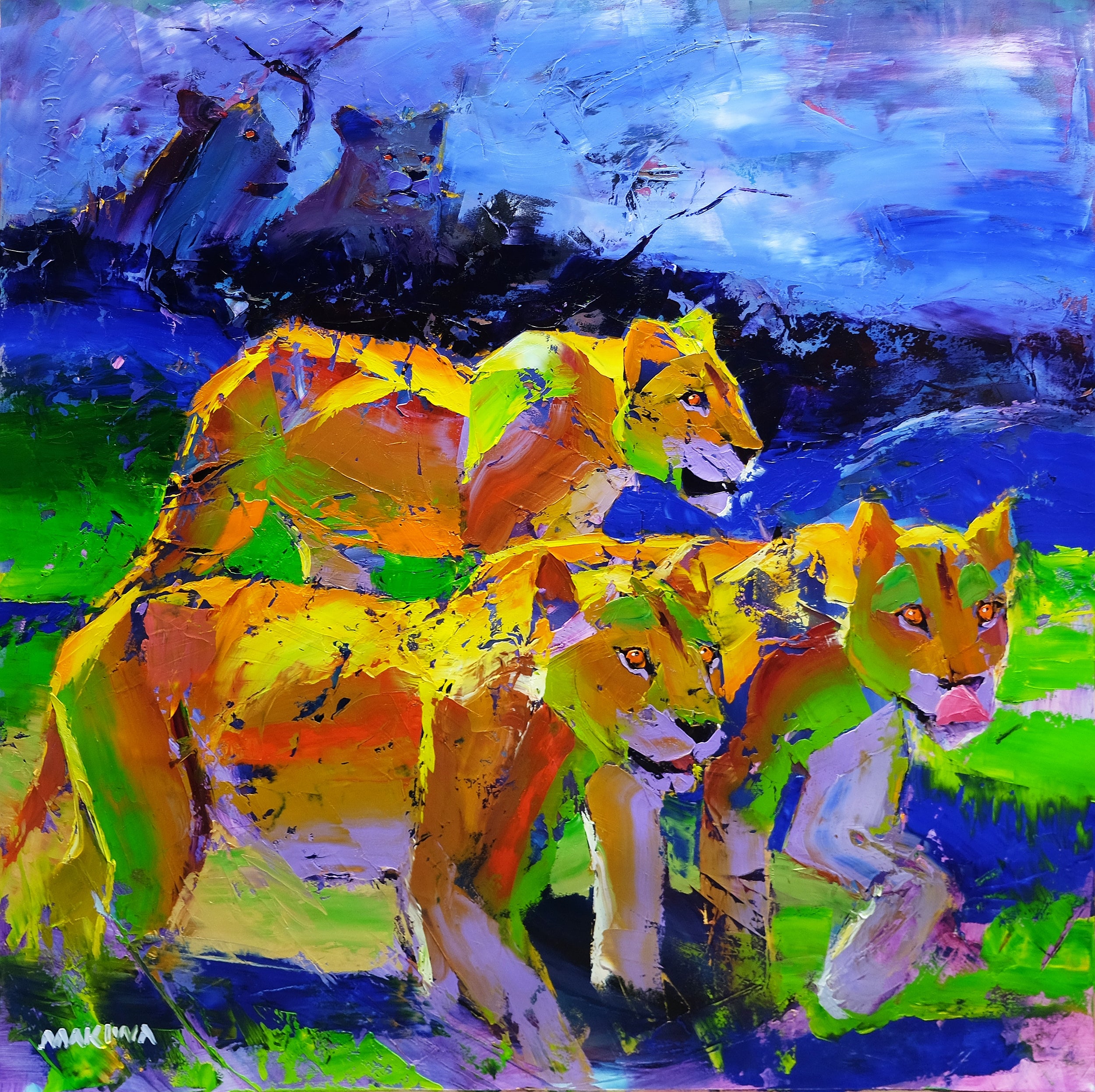 Into The Night 100x100cm Oil on Canvas