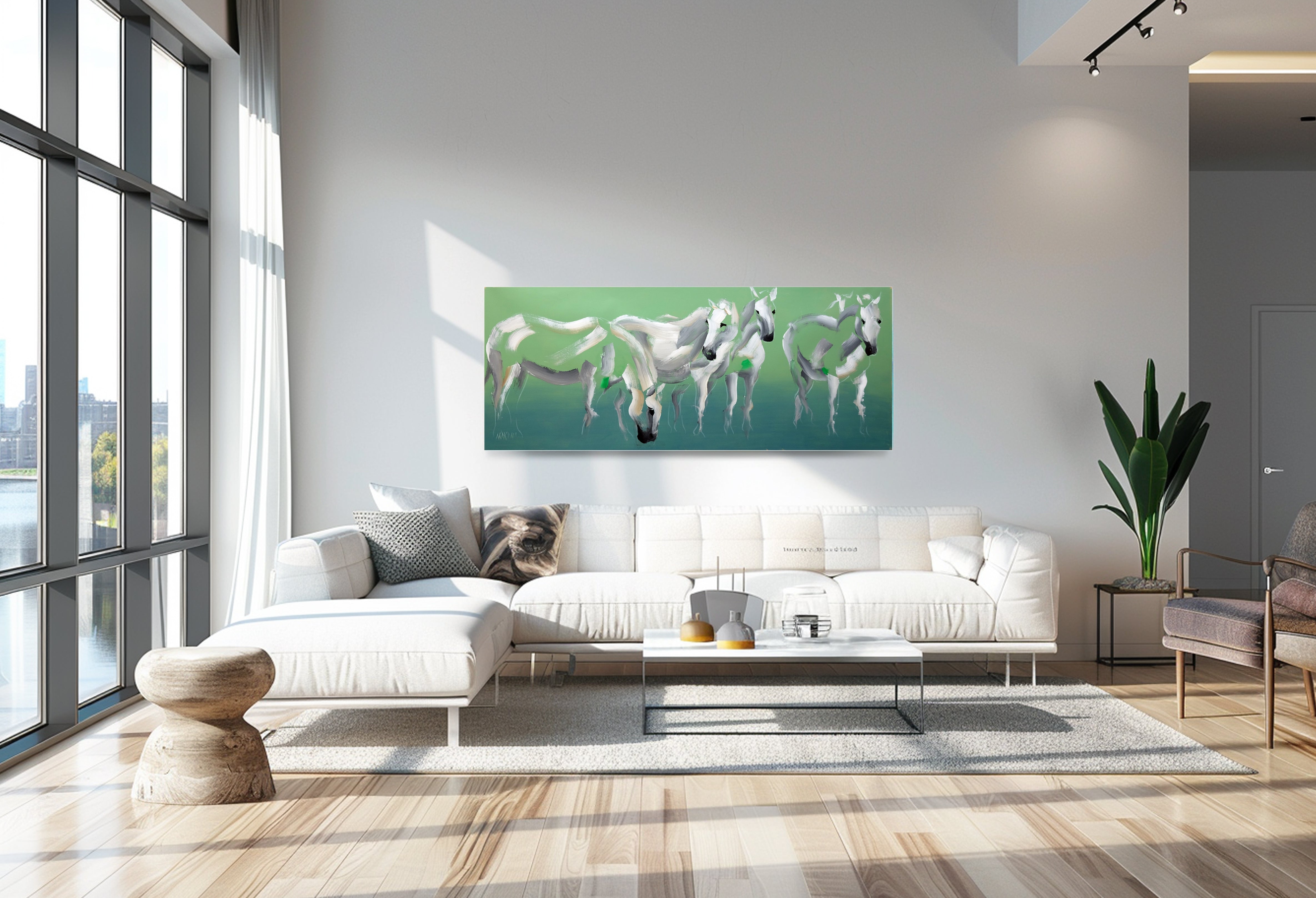 No 5 Willd Horses Series 1 60x150cm Acrylic on Canvas