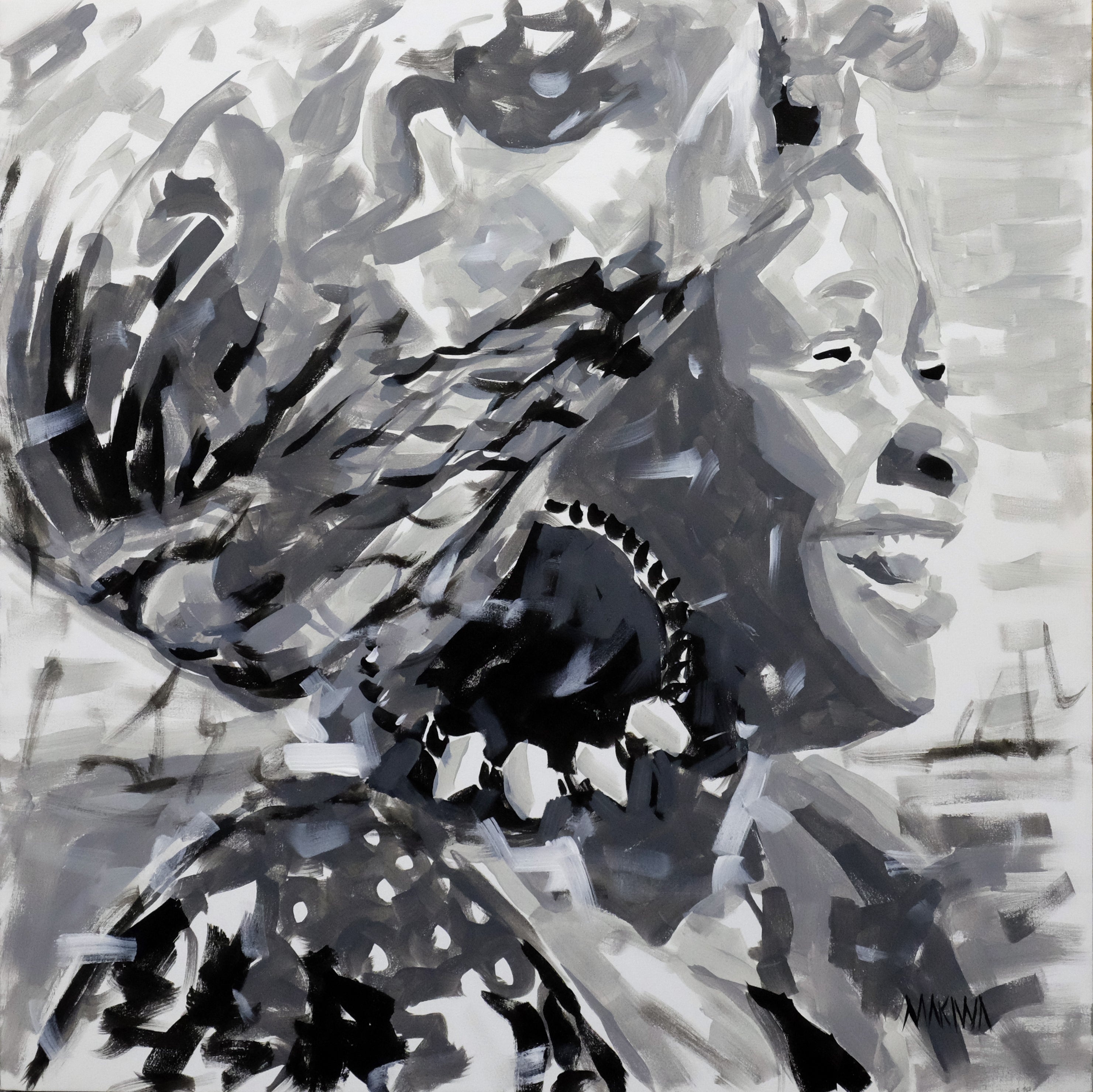 Joyous Woman 80x80cm Acrylic on Canvas