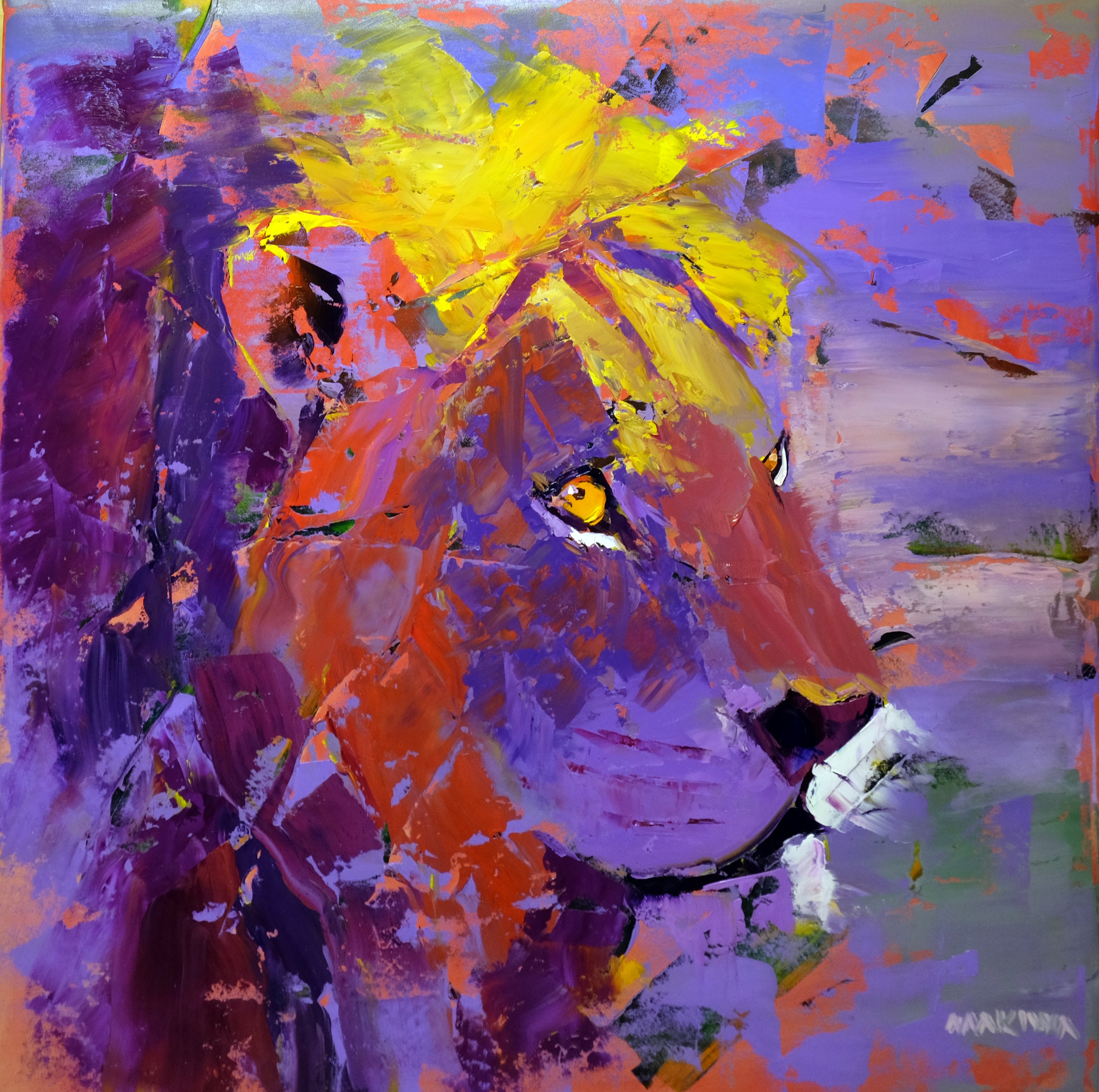 Lion Territory 80x80cm Oil on Canvas