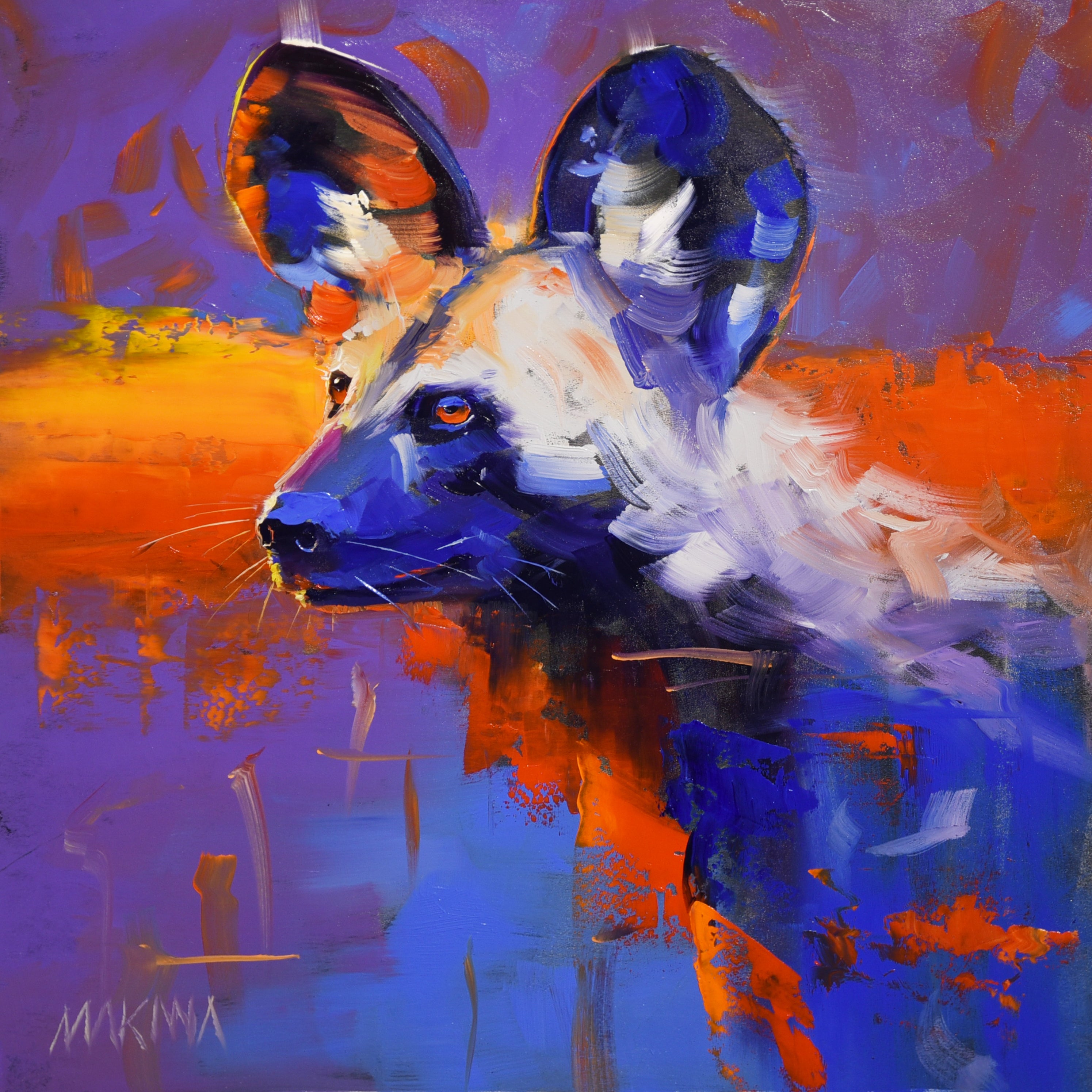 Listening to the Dusk 55x55cm Oil On Canvas