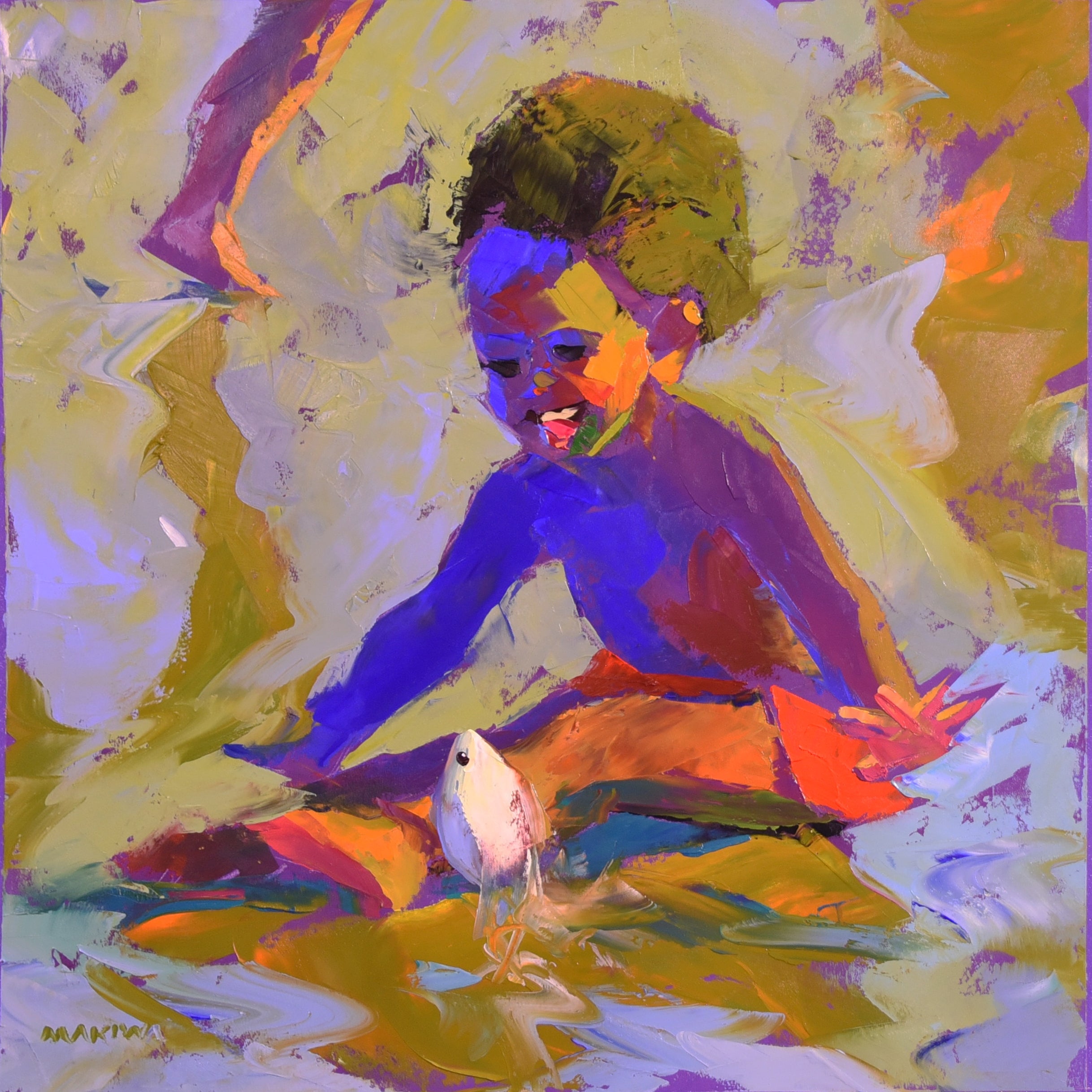 Little Fish 55x55cm Oil on Canvas