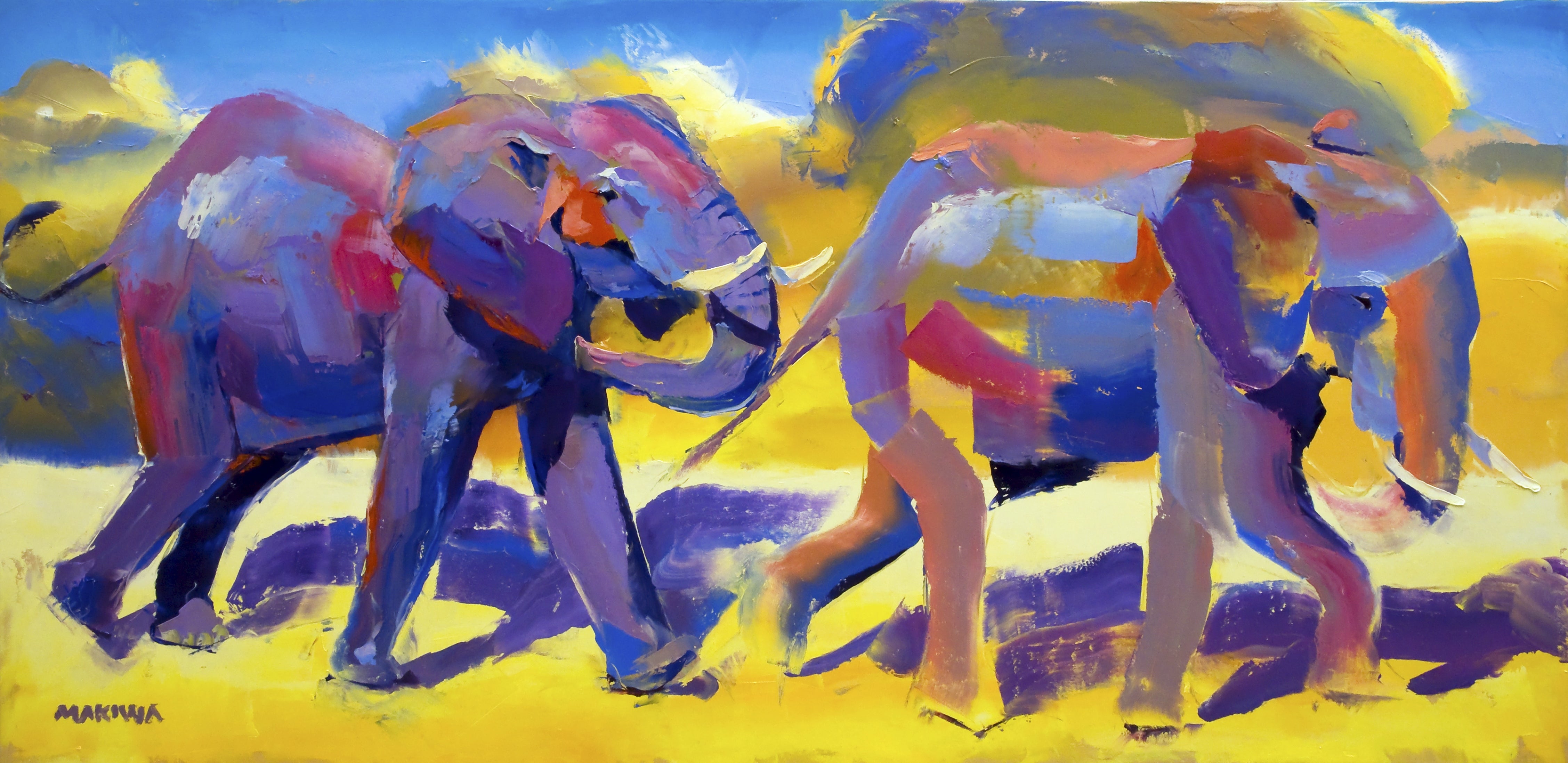 Little Friends 80x170cm Oil On Canvas