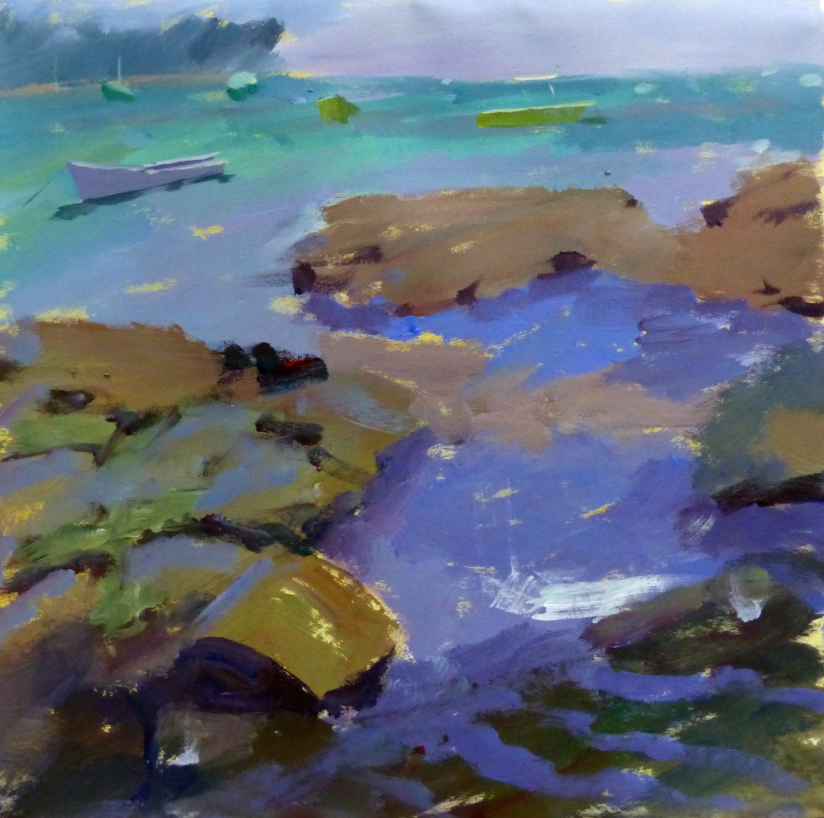 Low Tide Silence 30x30cm Oil on Canvas