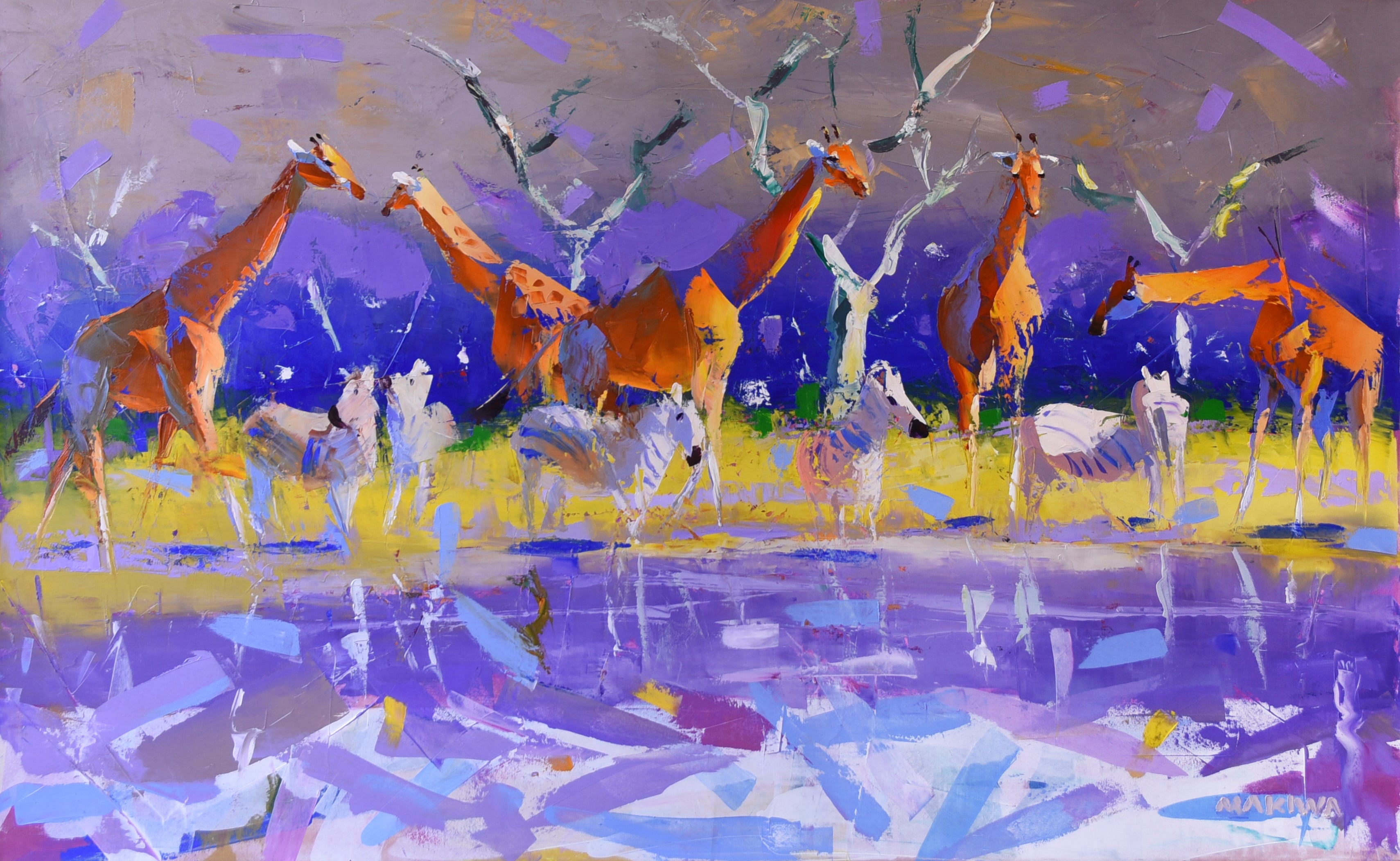 Mirror of the Plains 80x130cm Oil On Canvas
