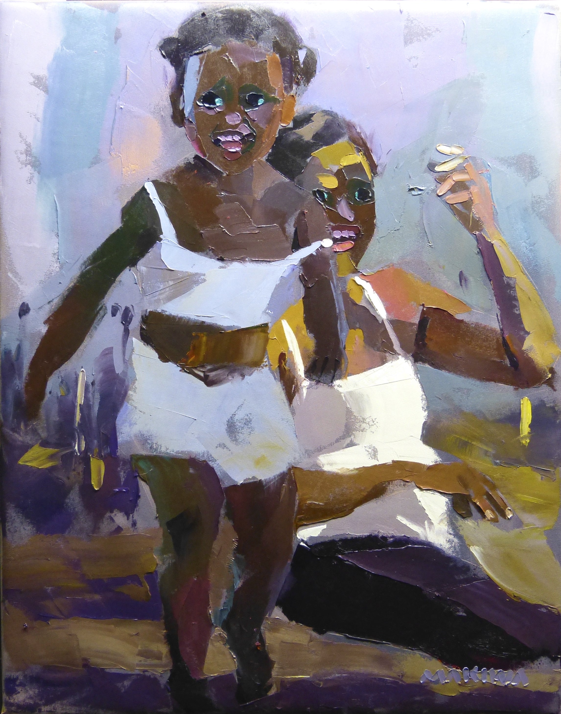 Mother And Child 71x56cm Oil on Canvas