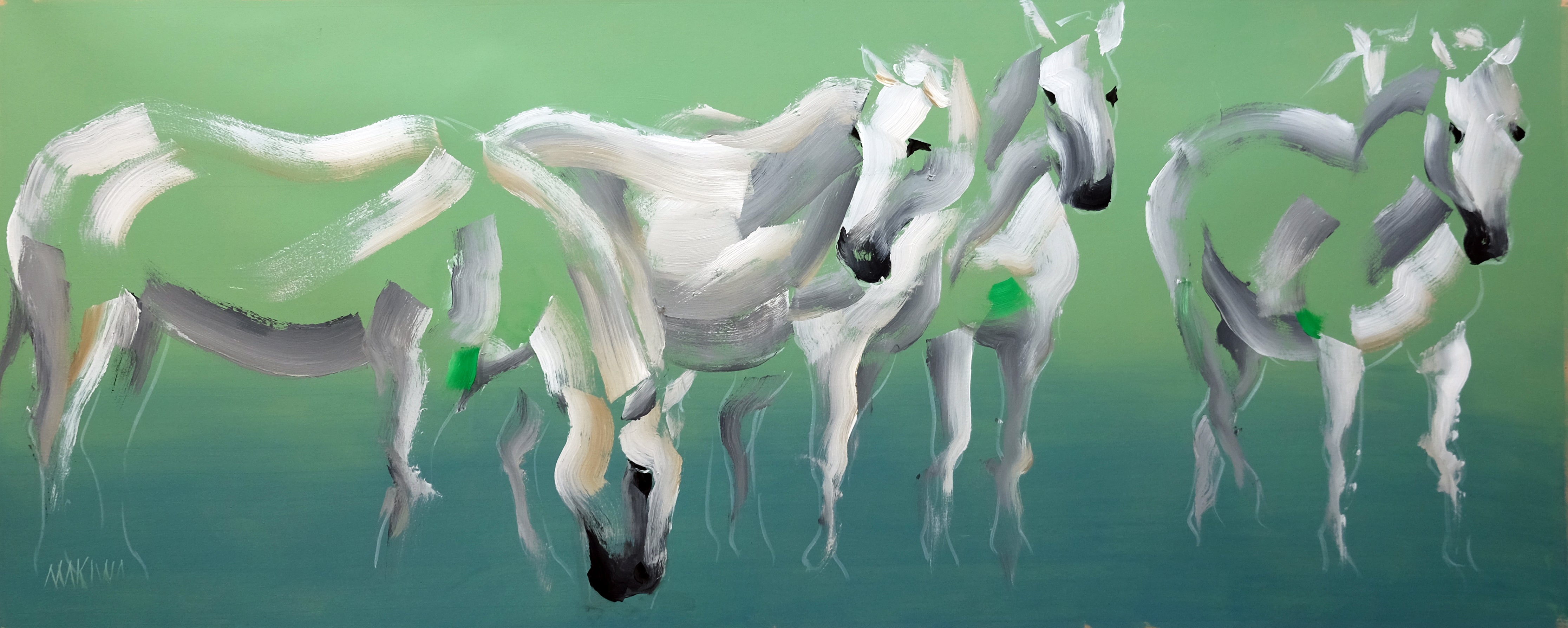 No 5 Willd Horses Series 1 60x150cm Acrylic on Canvas