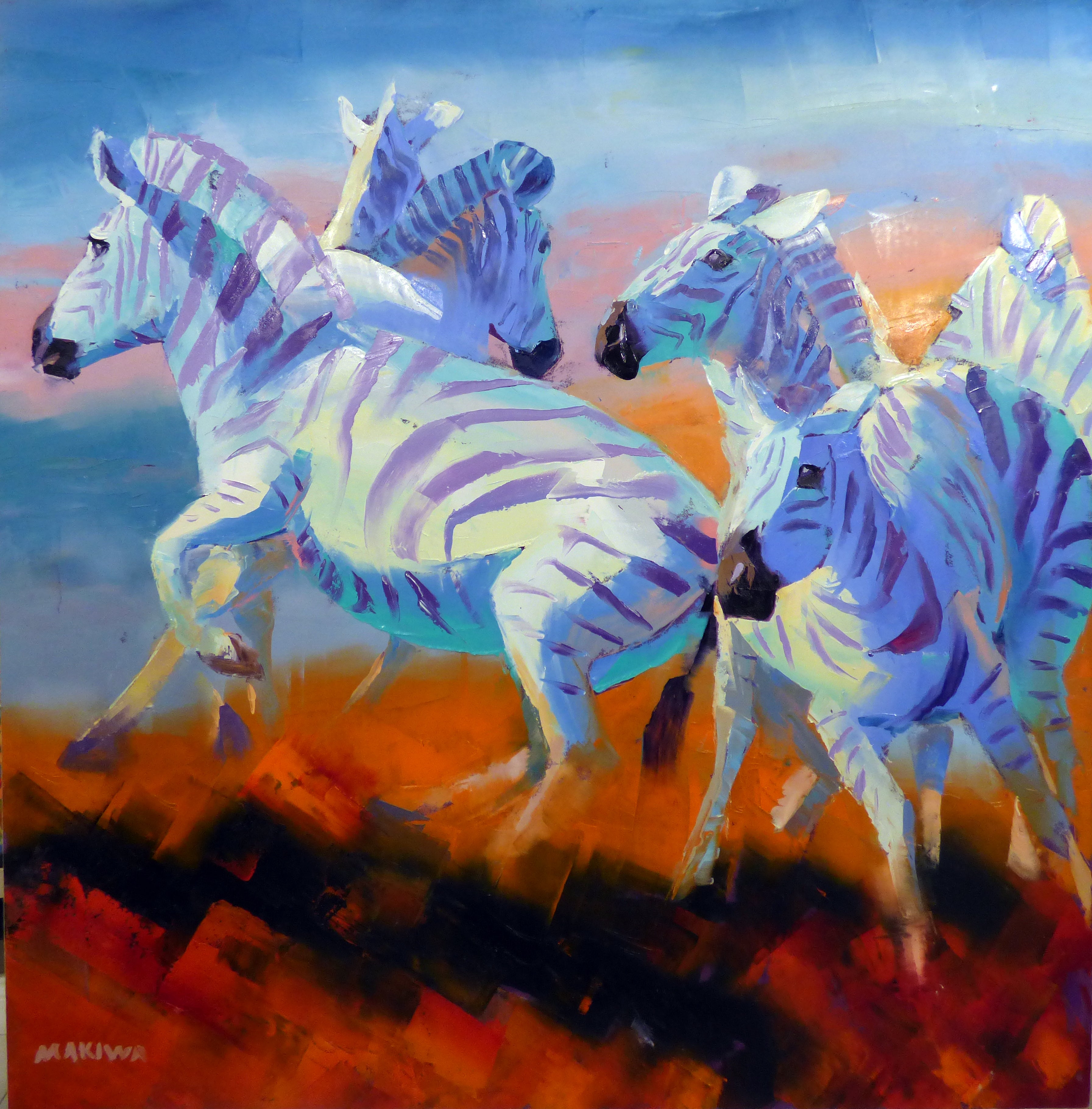 On High Alert 120x120cm Oil on Canvas