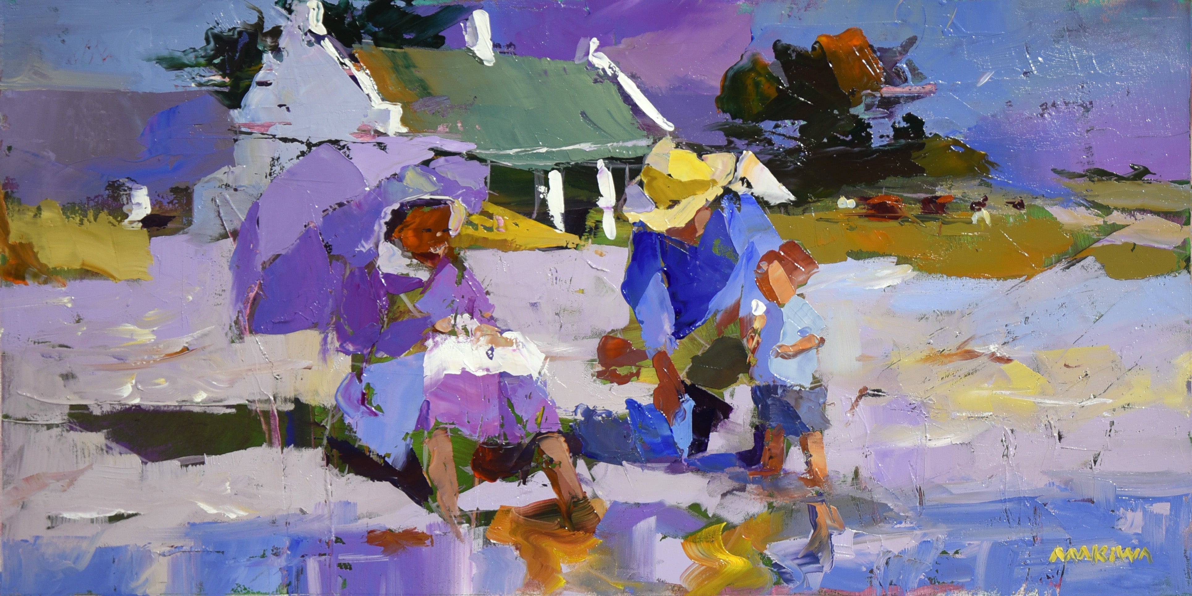 Out in the Sun 30x60cm Oil On Canvas