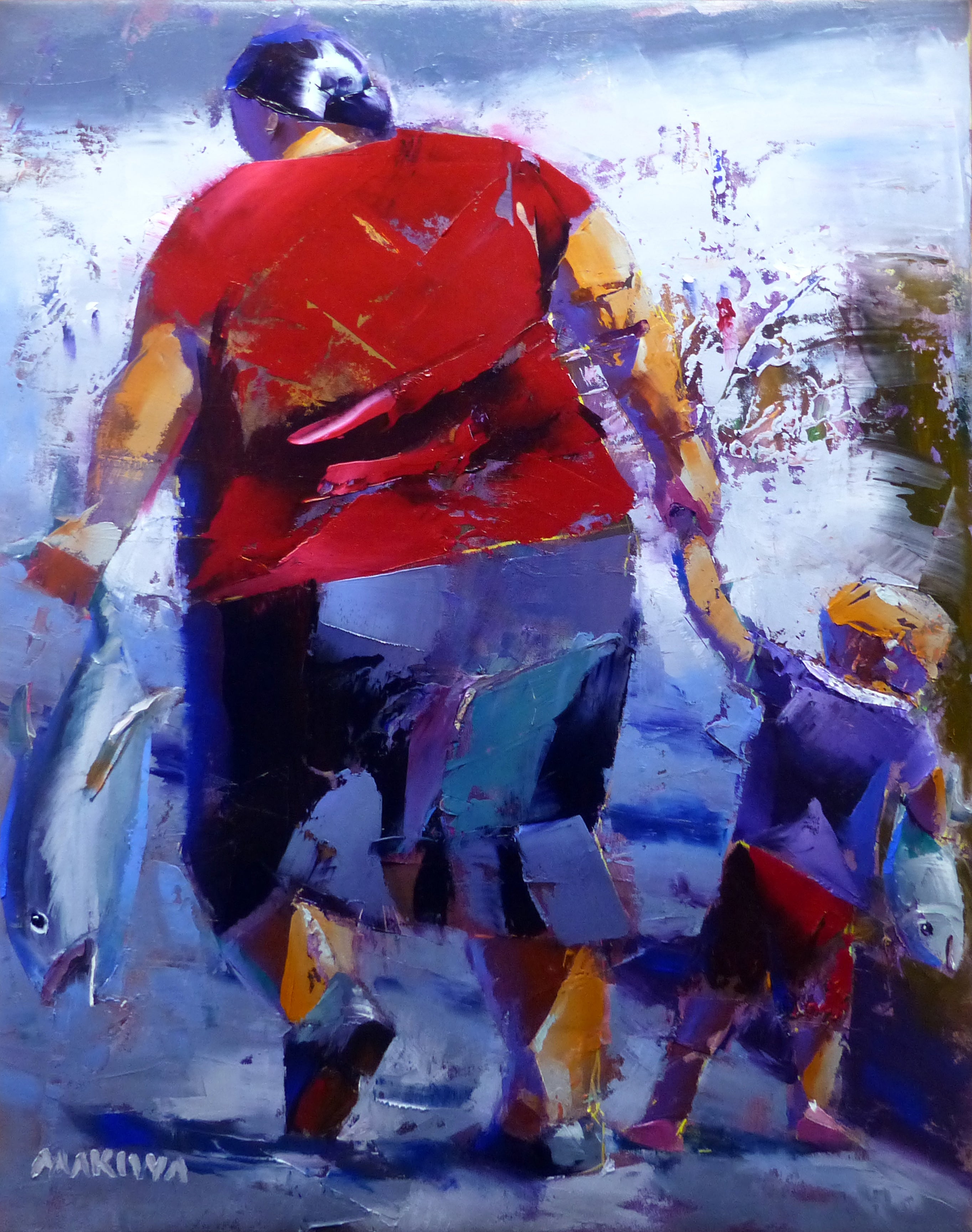 From the Fish Market 71x56cm Oil on Canvas