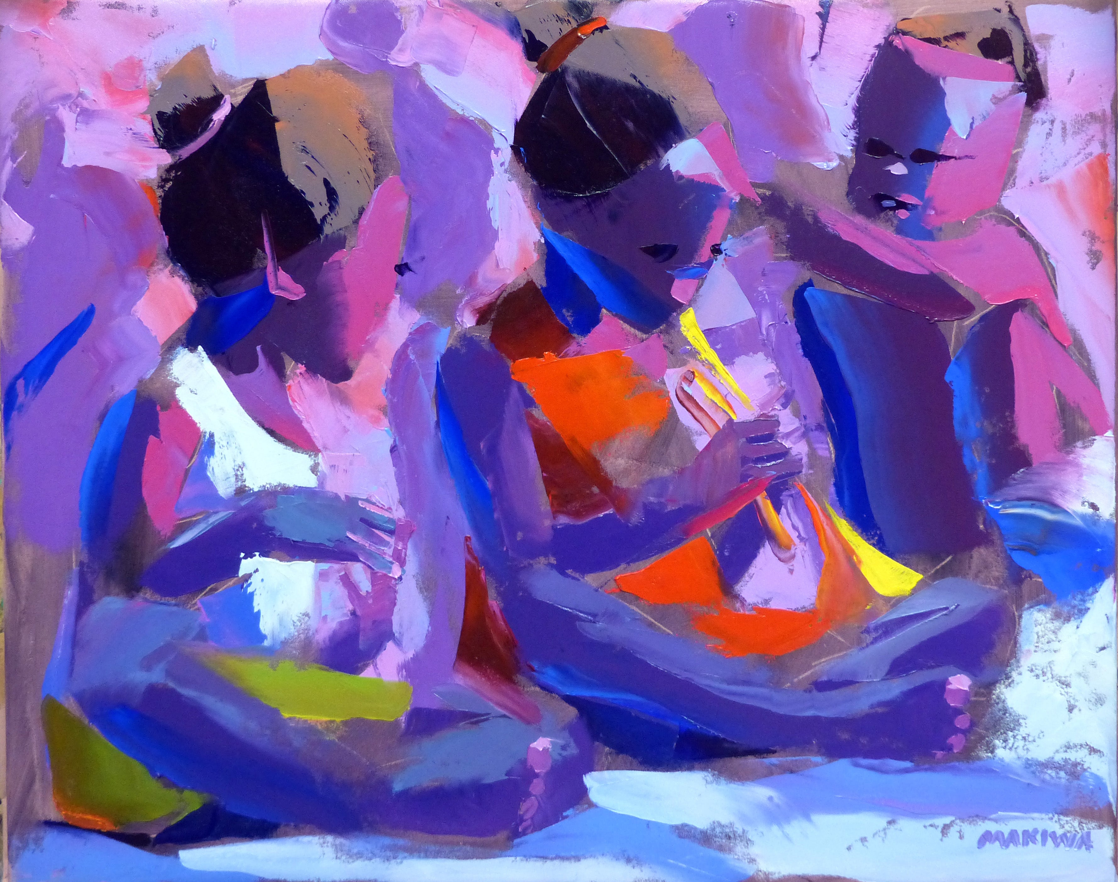 Learning the Notes 56x71cm Oil on Canvas