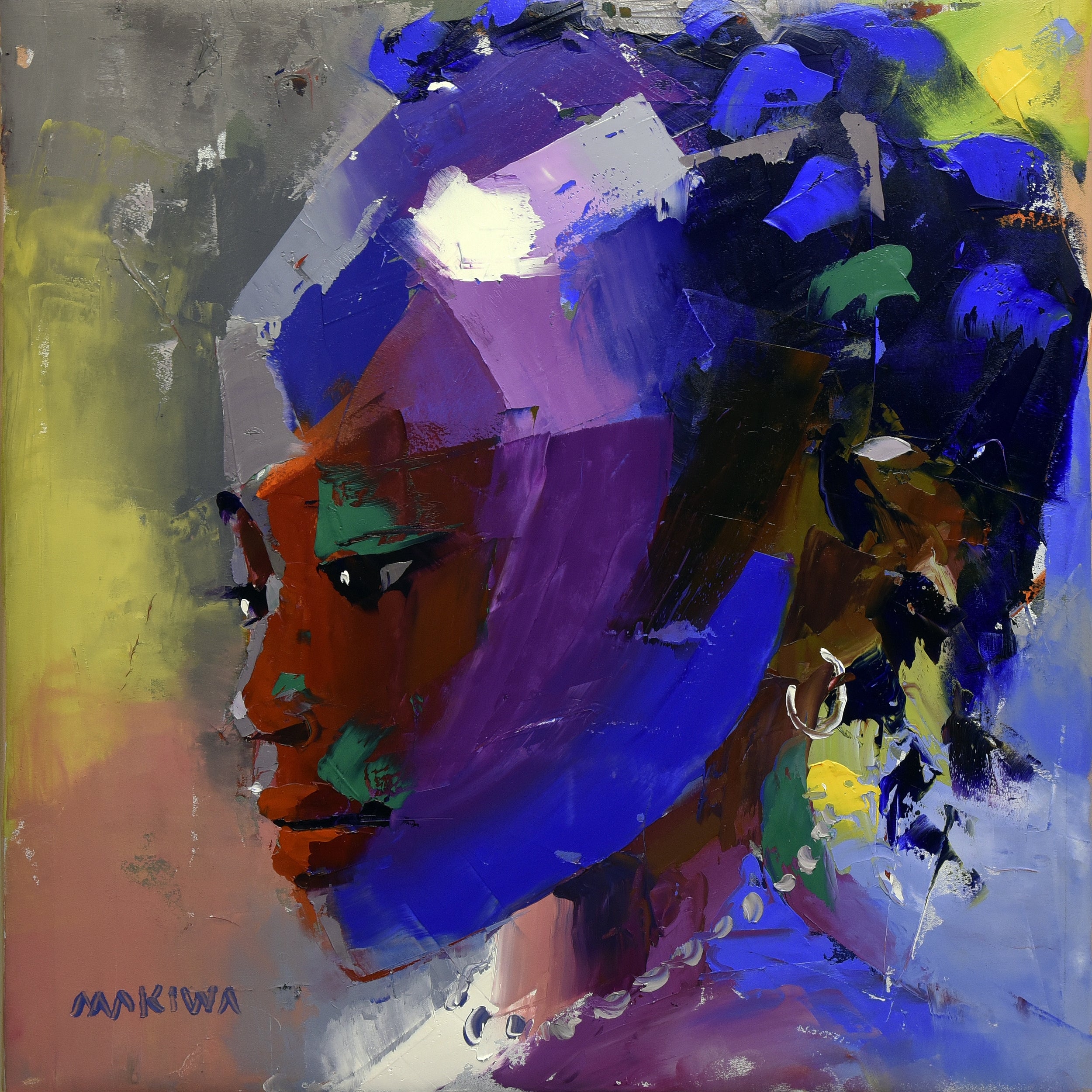 Pensive Girl 55x55cm Oil on Canvas