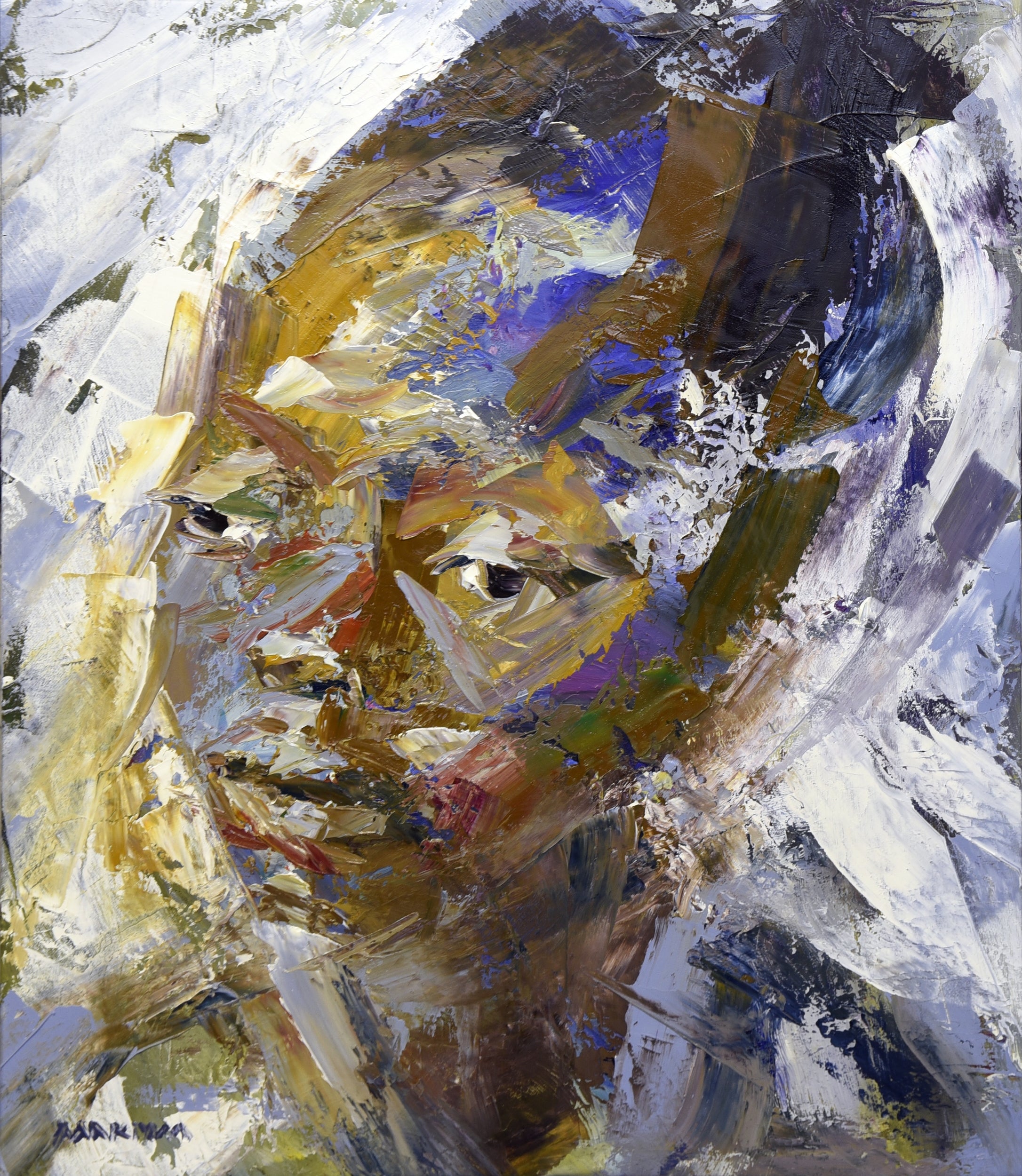 Pondering Girl 46x40cm Oil on Canvas