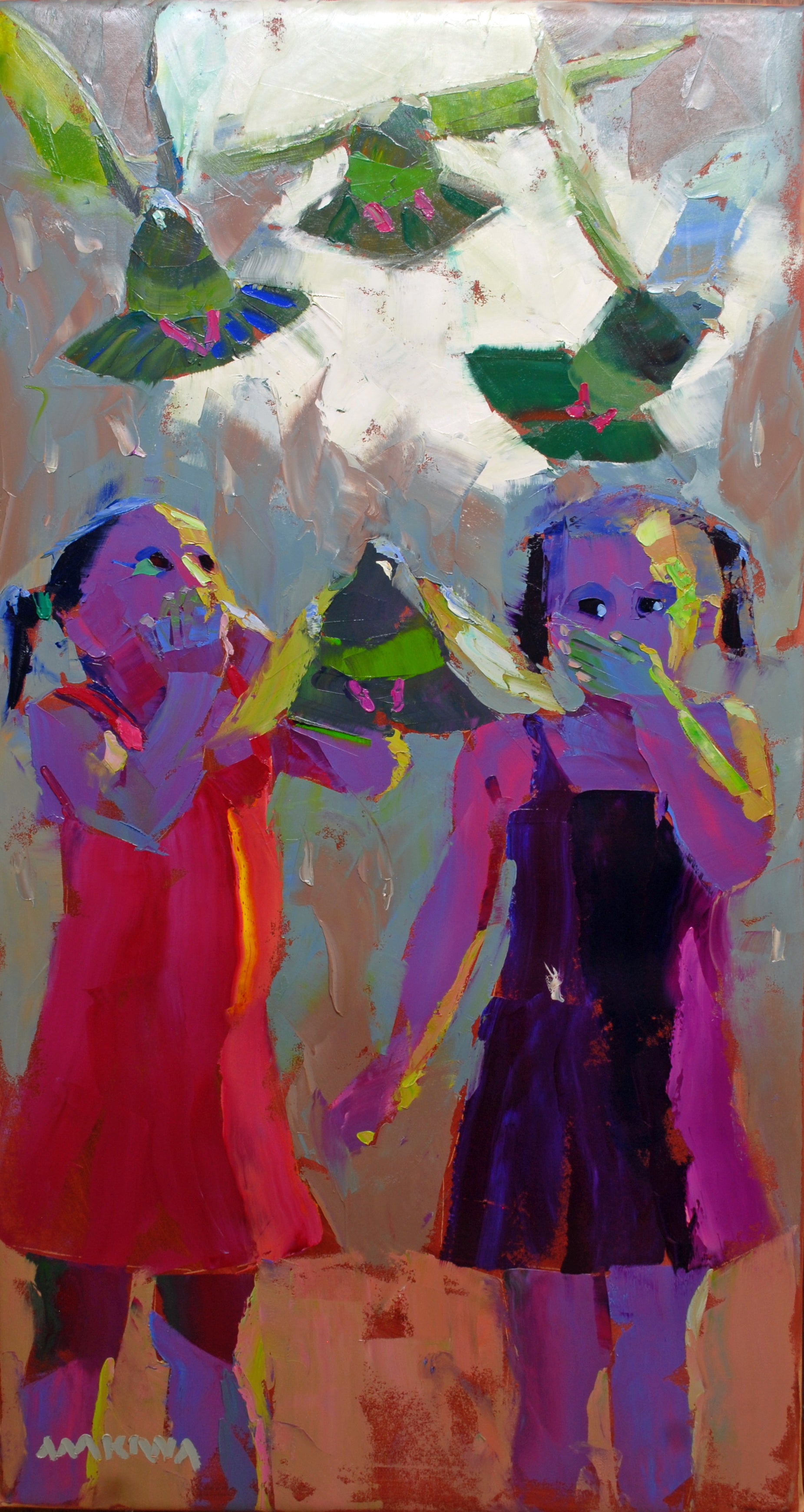 Problem Pigeons 120x60cm Oil on Canvas